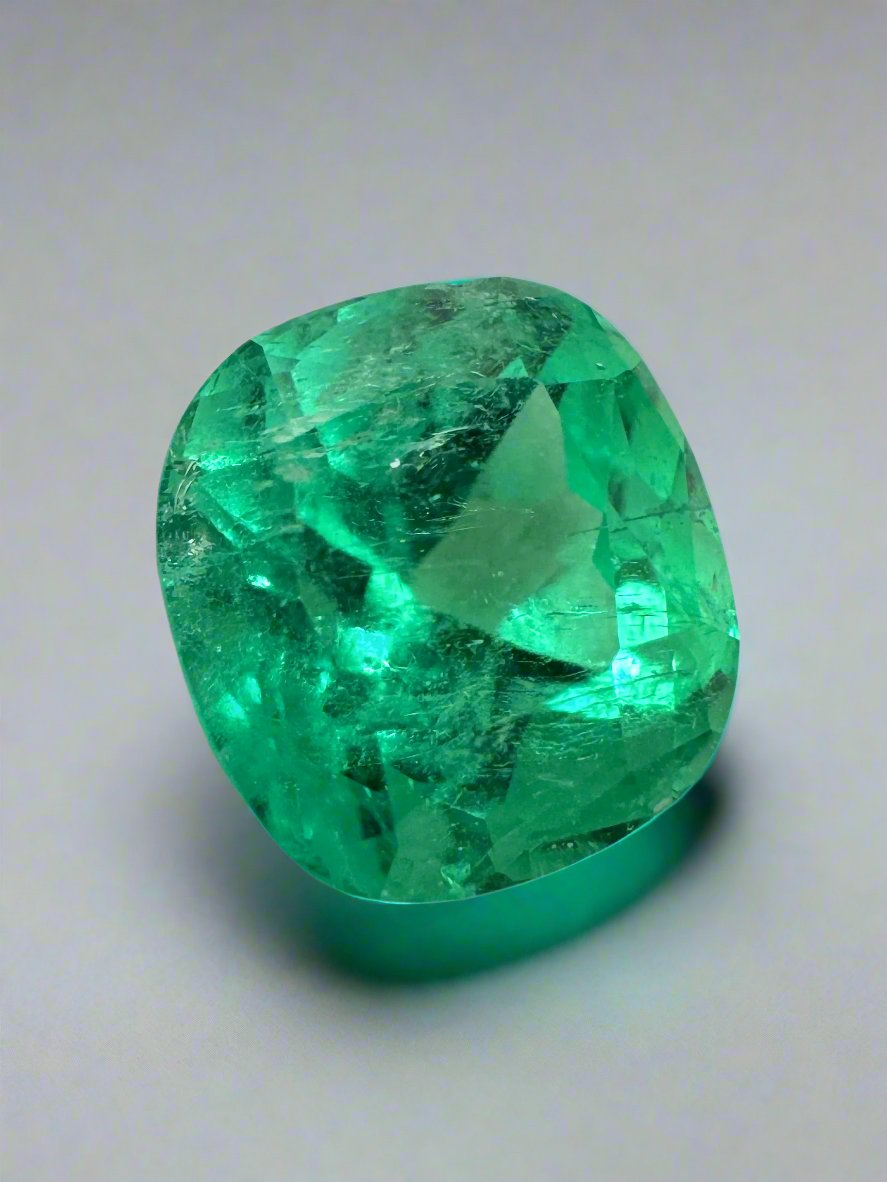 2.13 Carat 8x7.5mm Muzo Green Natural Colombian Loose Emerald Cushion Cut Gemstone for Jewelry Making, Engagement Rings & Luxury Gifts