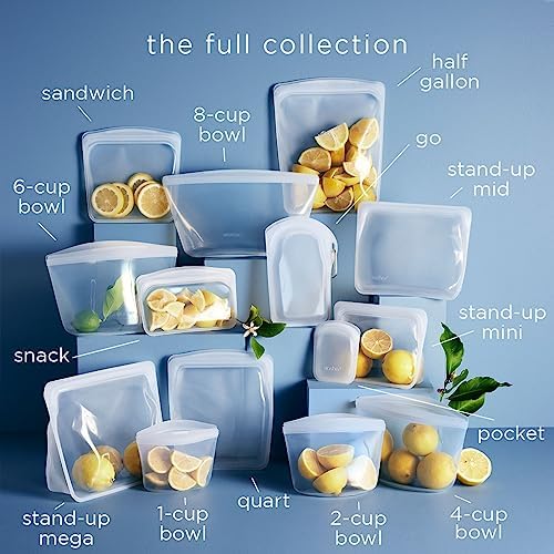Stasher Premium Silicone Reusable Food Storage Bags - 6-Cup Bowl | BPA-Free, Leakproof, Eco-Friendly | Microwave, Dishwasher, Oven & Freezer Safe | Perfect for Meal Prep, Sous Vide Cooking & Snack Storage