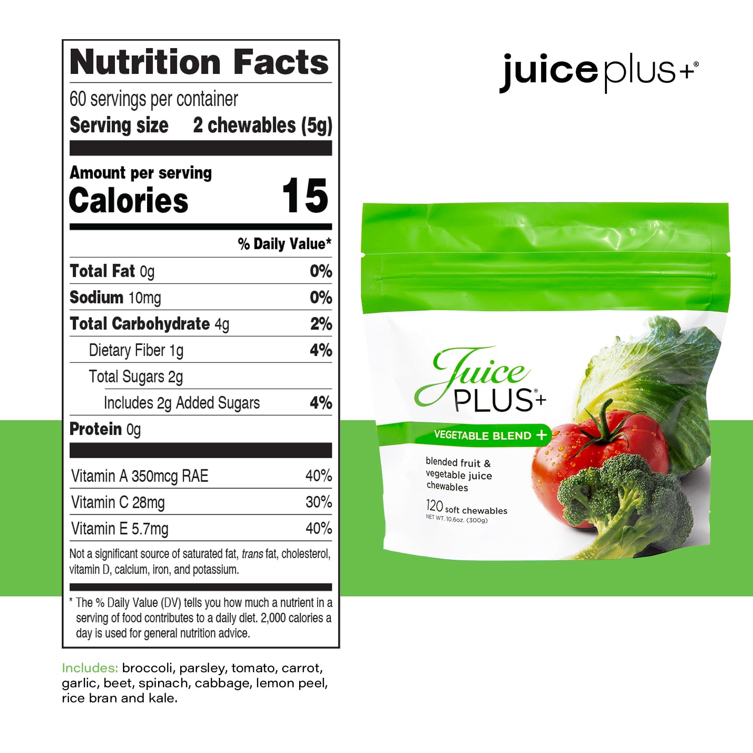 JuicePlus+ Fruit & Vegetable Blend Soft Chews - Delicious Vegan Gummy Vitamins for Adults & Kids - 120 Chews (4 Pouches) - Supports Immune Health & Daily Nutrition - Perfect for Busy Families & On-the-Go Lifestyles