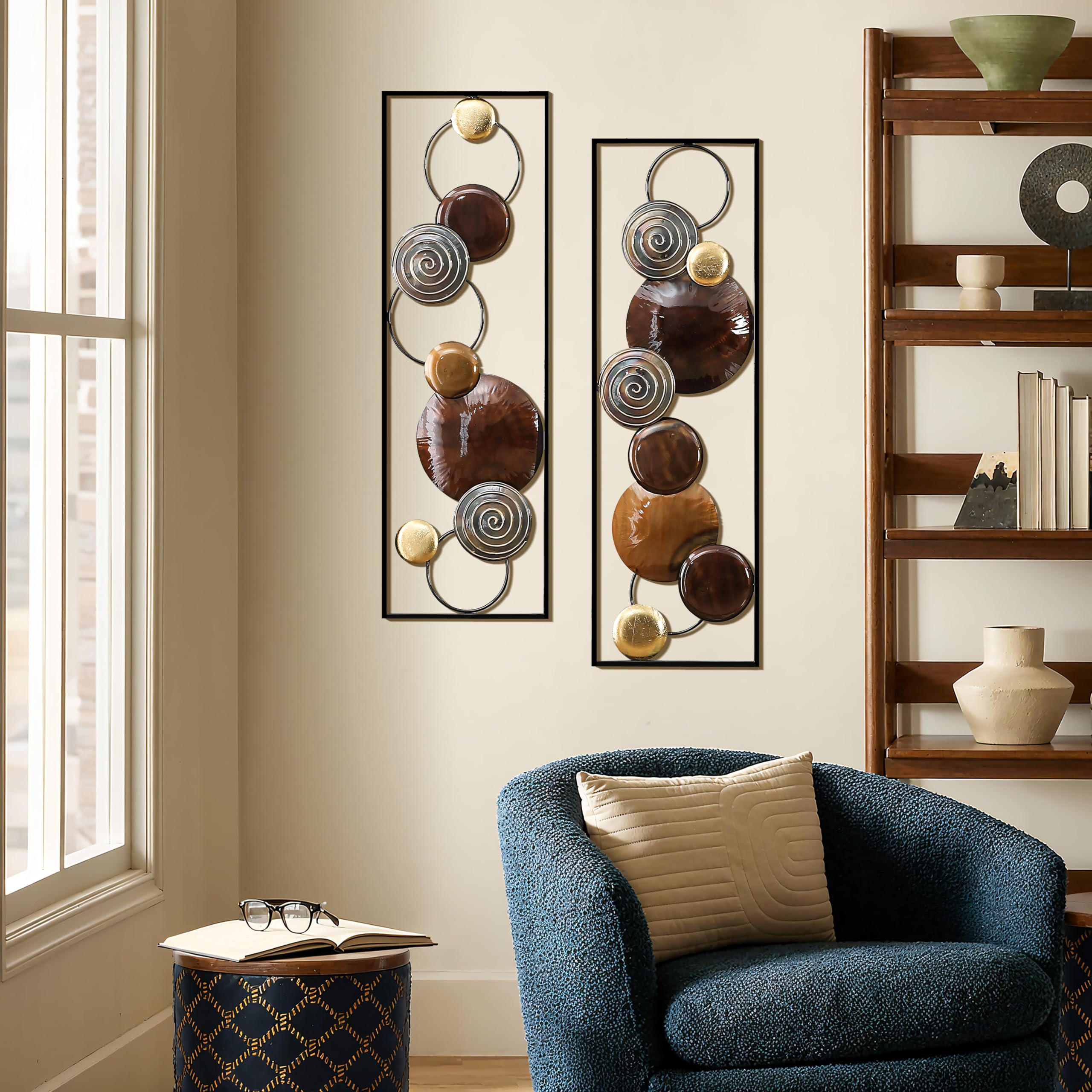 LuxenHome 2-Piece Abstract Metal Wall Art Decor - 36