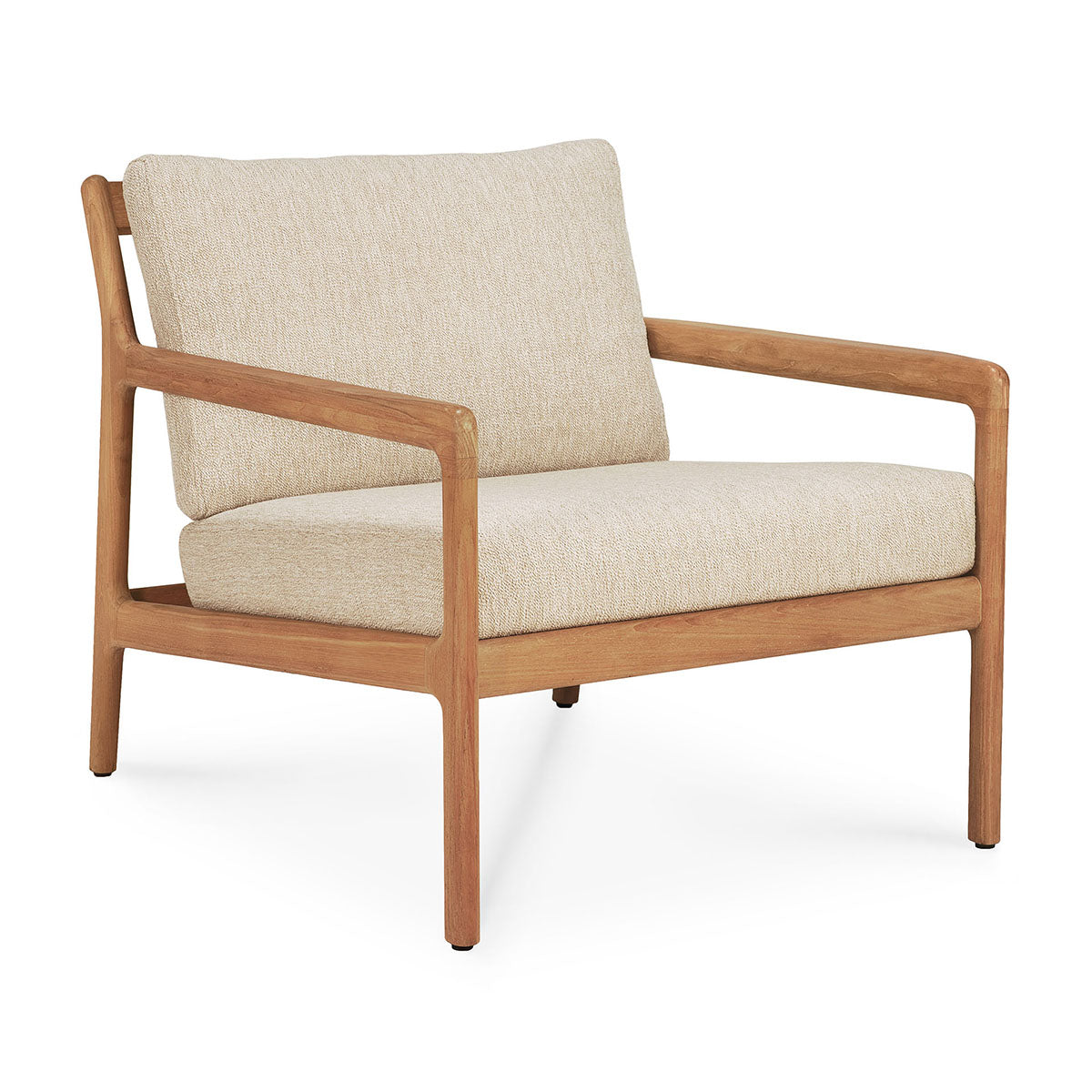 Premium Teak Outdoor Fabric Lounge Chair - Waterproof & UV Resistant for Patio, Poolside, and Garden Relaxation