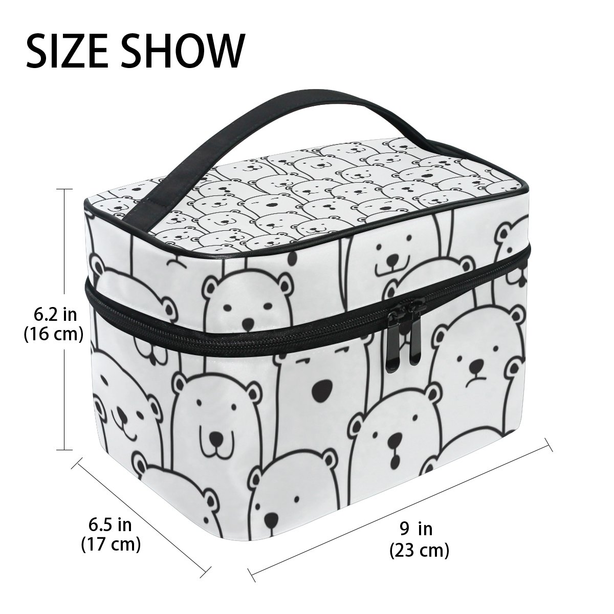 Cute Polar Bear Cosmetic Bag for Women - Waterproof Travel Makeup Train Case & Storage Organizer - Perfect for Travel, Gym, and Daily Essentials