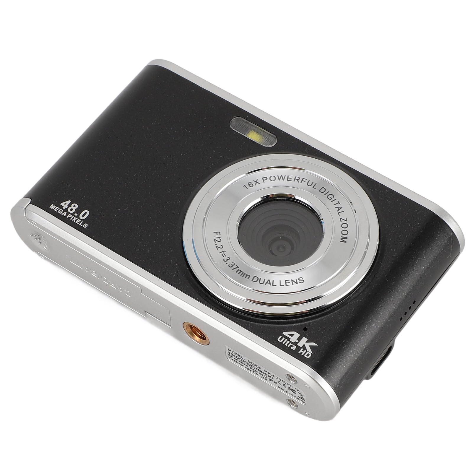 4K Digital Camera 48MP Autofocus Compact Camera with 2.8 Inch LCD Screen, Rechargeable Vlogging Camera for Beginners, Students & Travel Photography (Black) - Perfect for YouTube, TikTok & Everyday Shooting