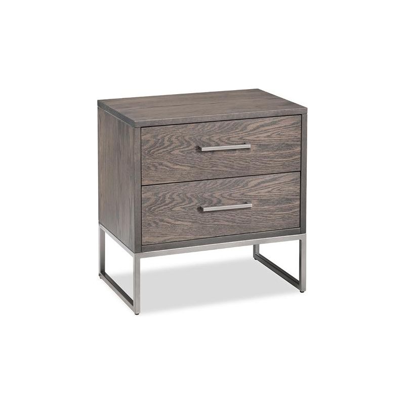 Electra 2 Drawer Night Stand - Modern Bedside Table with Storage for Bedroom, Living Room & Office - Compact Wooden End Table with Smooth Gliding Drawers