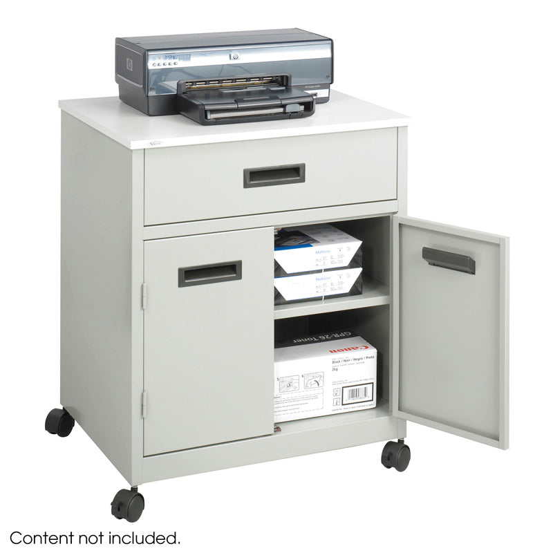Heavy Duty Steel Machine Stand with Drawer - Industrial Gray Workbench for Workshop, Garage & Home DIY Projects