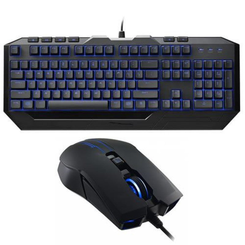 Cooler Master Devastator II Blue LED Gaming Keyboard and Mouse Combo - Mechanical Feel, Anti-Ghosting, Ergonomic Design for PC Gamers - Perfect for Esports, Streaming, and Office Work