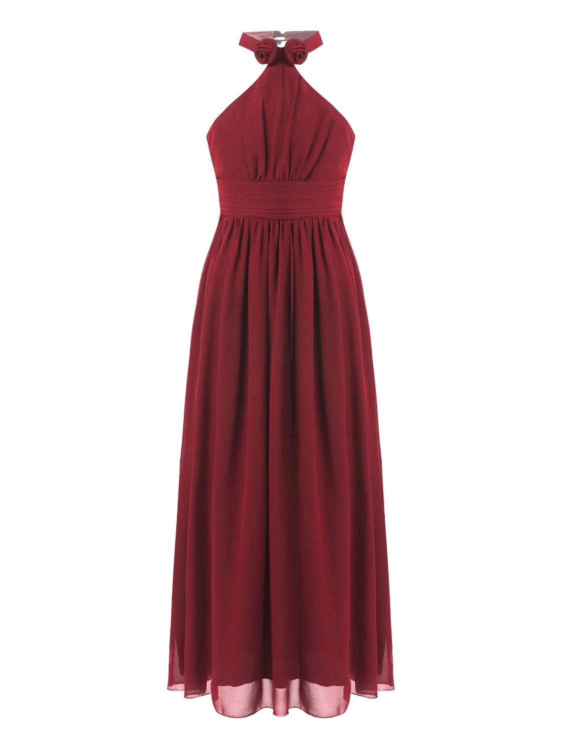 Girls Sleeveless Pleated Chiffon Flower Girl Dress for Wedding, Jr Bridesmaid, Formal Party & Special Occasions - Elegant Maxi Dress for Flower Girls & Pageants