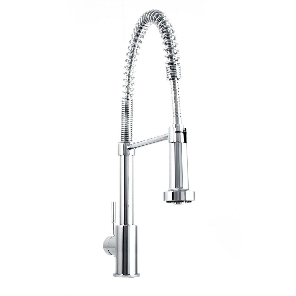 ZLINE Apollo Pull Down Spring Single Handle Chrome Kitchen Faucet - Modern High Arc Design for Easy Dishwashing & Food Prep (APL KF CH) | Perfect for Residential & Commercial Kitchens