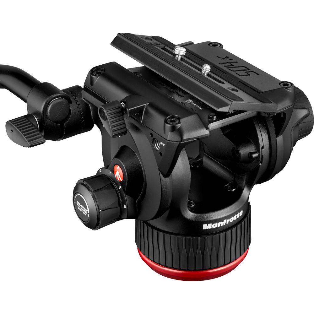 Manfrotto 504X Professional Fluid Video Head & MVTTWINMC Carbon Fiber Tripod with Mid-Level Spreader - Perfect for Cinematic Filmmaking, Documentary Shooting, and Outdoor Photography