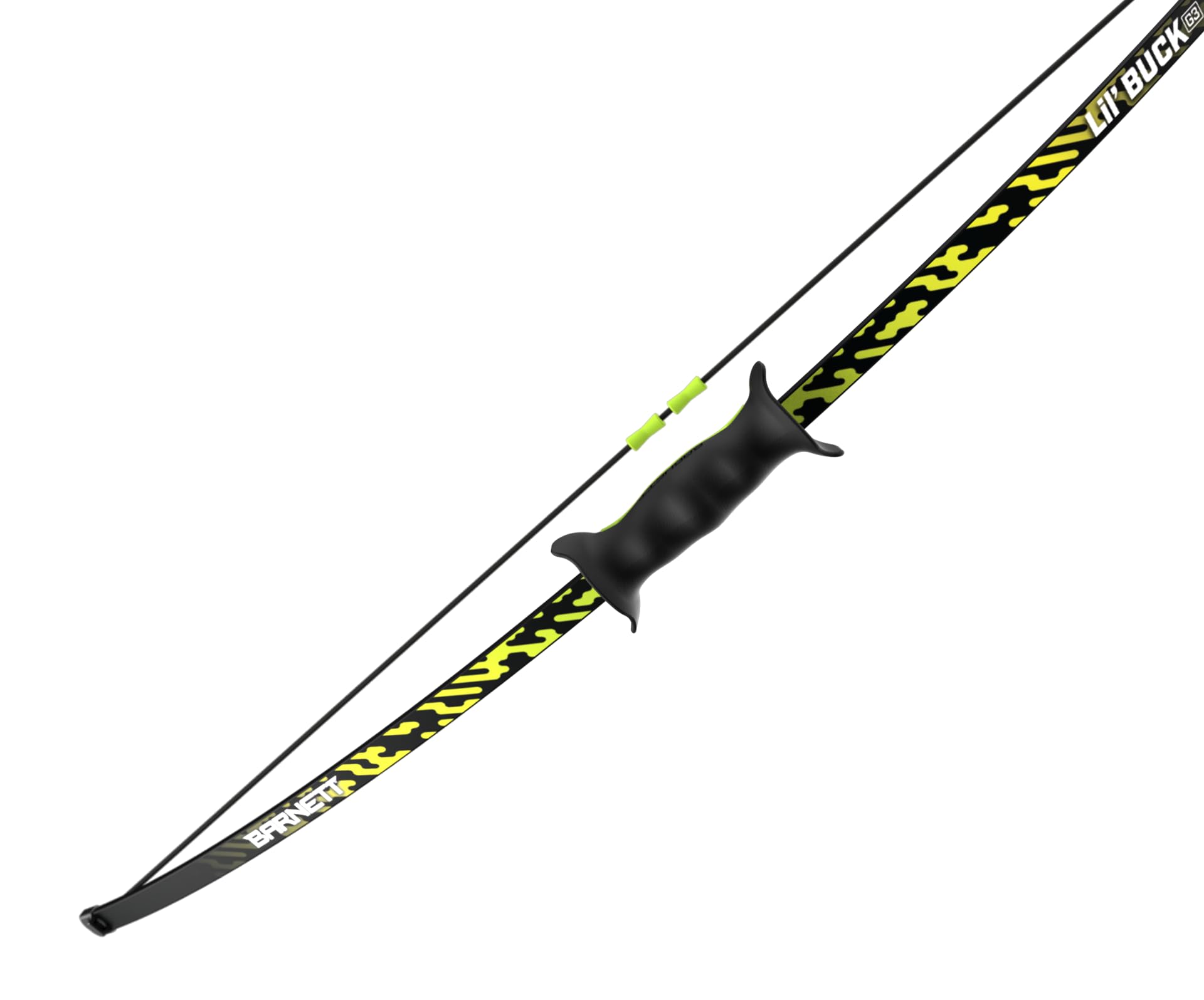 Barnett Lil' Buck Youth Bow Set for Kids Ages 5-8 | 12lb Draw Weight & 17in Draw Length | Ambidextrous Riser with Soft Touch Grip & Finger Rollers | Includes 2 Arrows | Perfect for Outdoor Archery Practice & Backyard Target Shooting