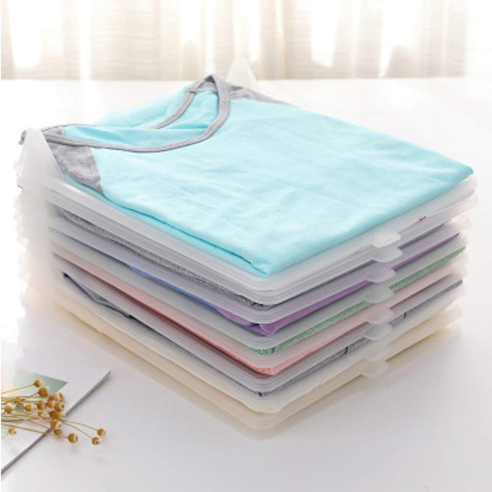 Hemoton 2-Pack Stackable File Organizer Trays - Foldable Drawer Organizer for T-Shirts, Documents & Receipts | White Clamshell Design for Office, Home & Closet Storage