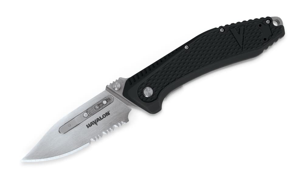 HAVALON REDI EDC Black Pocket Knife - Compact Folding Knife for Everyday Carry, Outdoor Adventures & Survival Gear | Perfect for Camping, Hiking & Emergency Preparedness