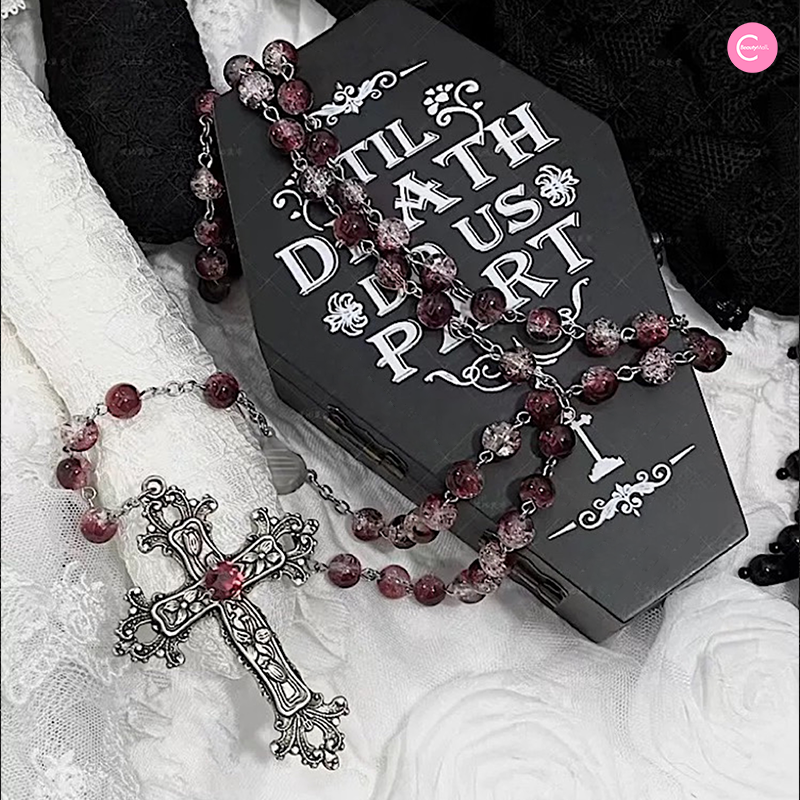 Gothic Dark Punk Cross Pendant Necklace for Women & Men - Stainless Steel Gothic Jewelry - Perfect for Halloween, Cosplay, and Alternative Fashion