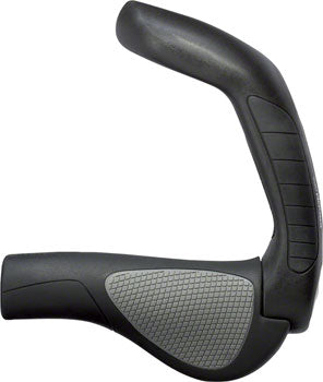 Ergon GP5 Lock-On Bike Grips - Large Size, Black/Gray - Comfortable & Secure Handlebar Grips for Mountain Bikes, Road Bikes & Cycling - Ideal for Long Rides & Off-Road Adventures