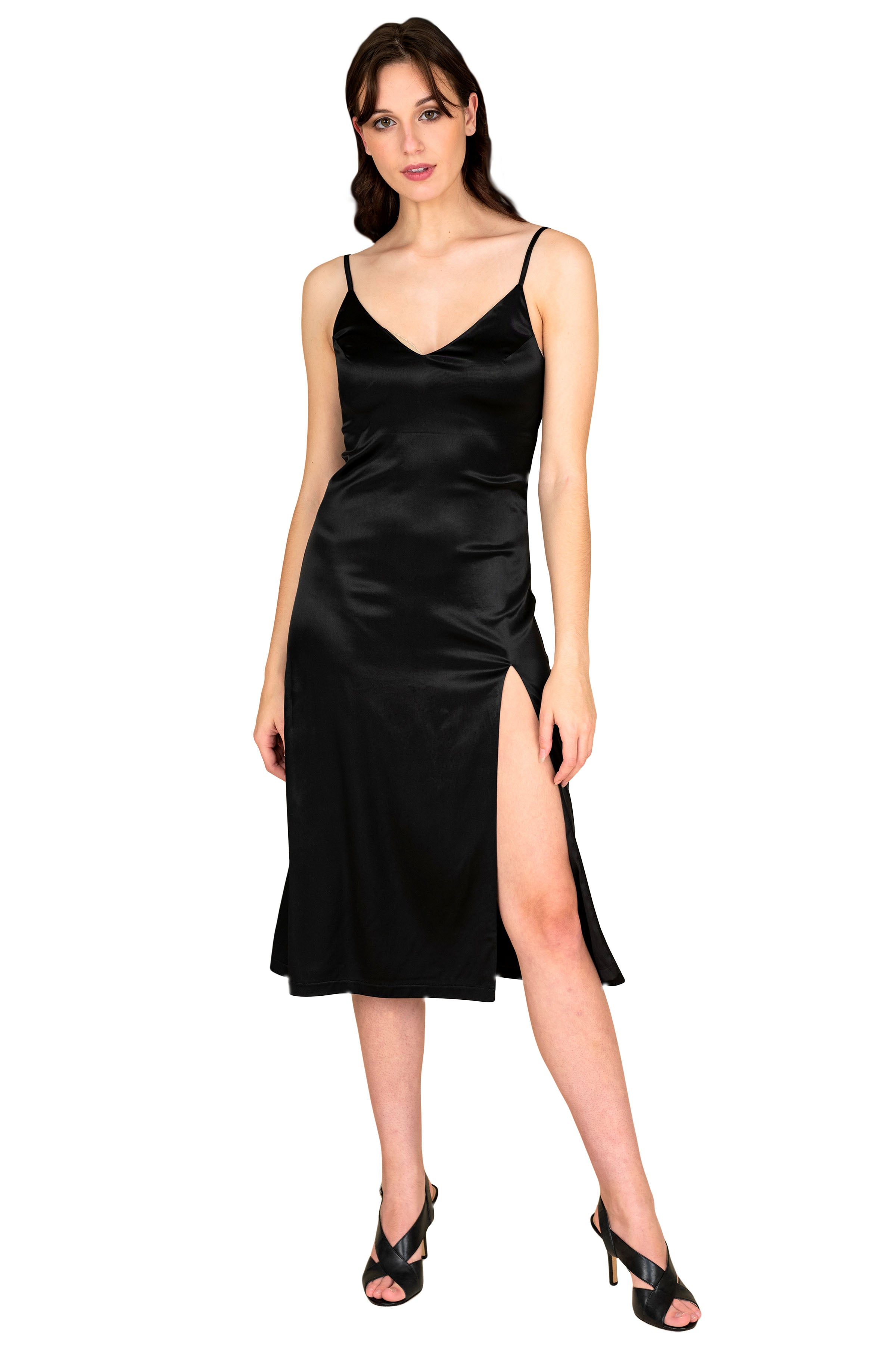 Sexy Women's Slit Camisole Dress - Sleeveless Bodycon Mini Dress for Night Out, Party & Date Night | Summer Casual Wear & Club Outfit