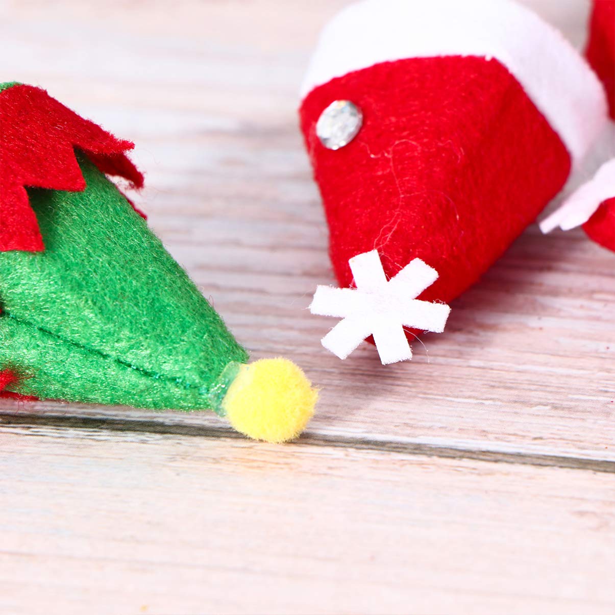 24pcs Mini Santa Hats for Lollipops - Christmas Candy Covers & Party Favors - DIY Crafts, Doll Decorations, Tree Ornaments - Perfect for Holiday Parties, Gift Wrapping & Festive Decor