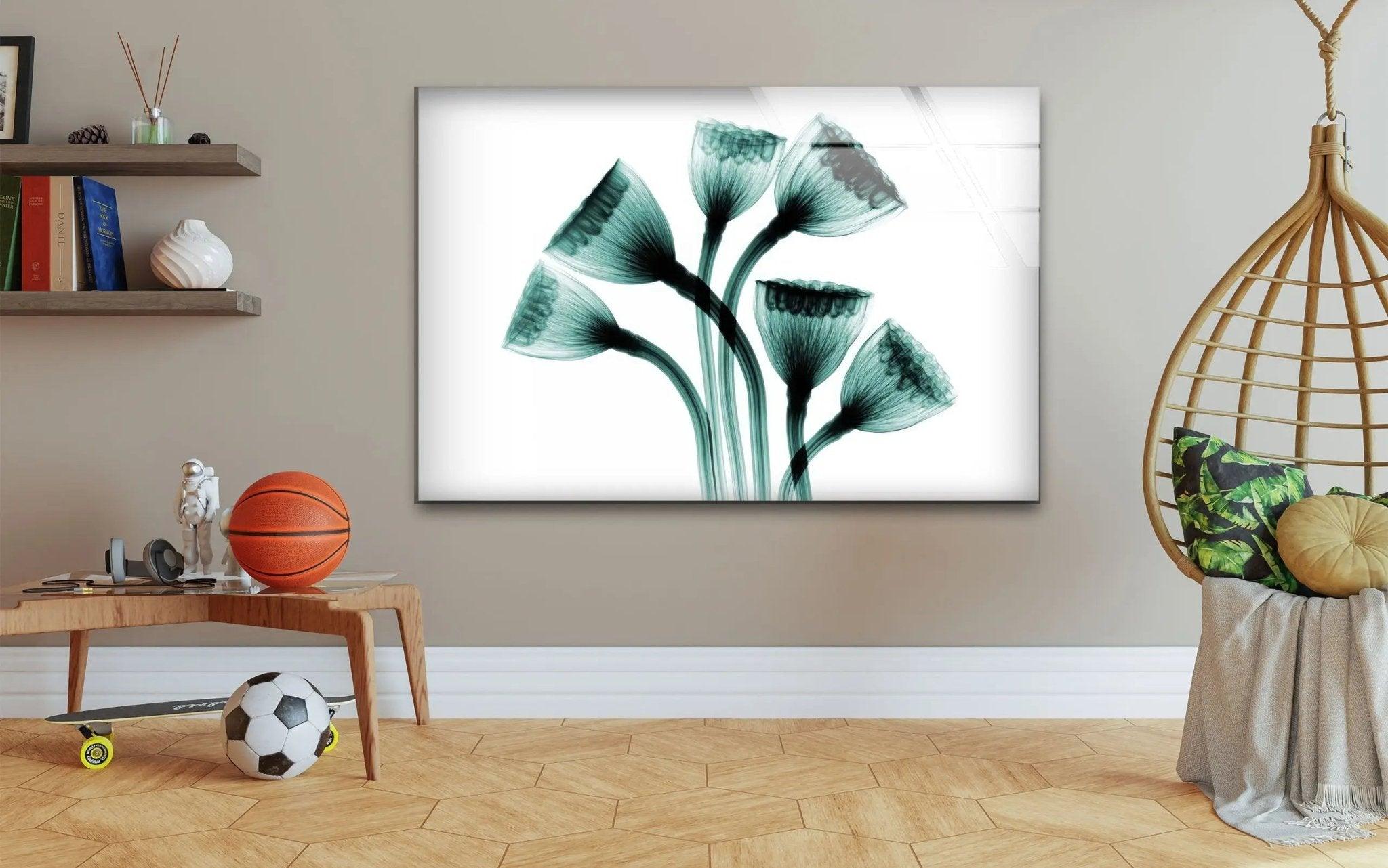 Albert Koetsier Lotus Seedheads Glass Wall Art - Elegant Handcrafted Floral Decor for Living Room, Bedroom & Office - Perfect for Home & Office Decorations