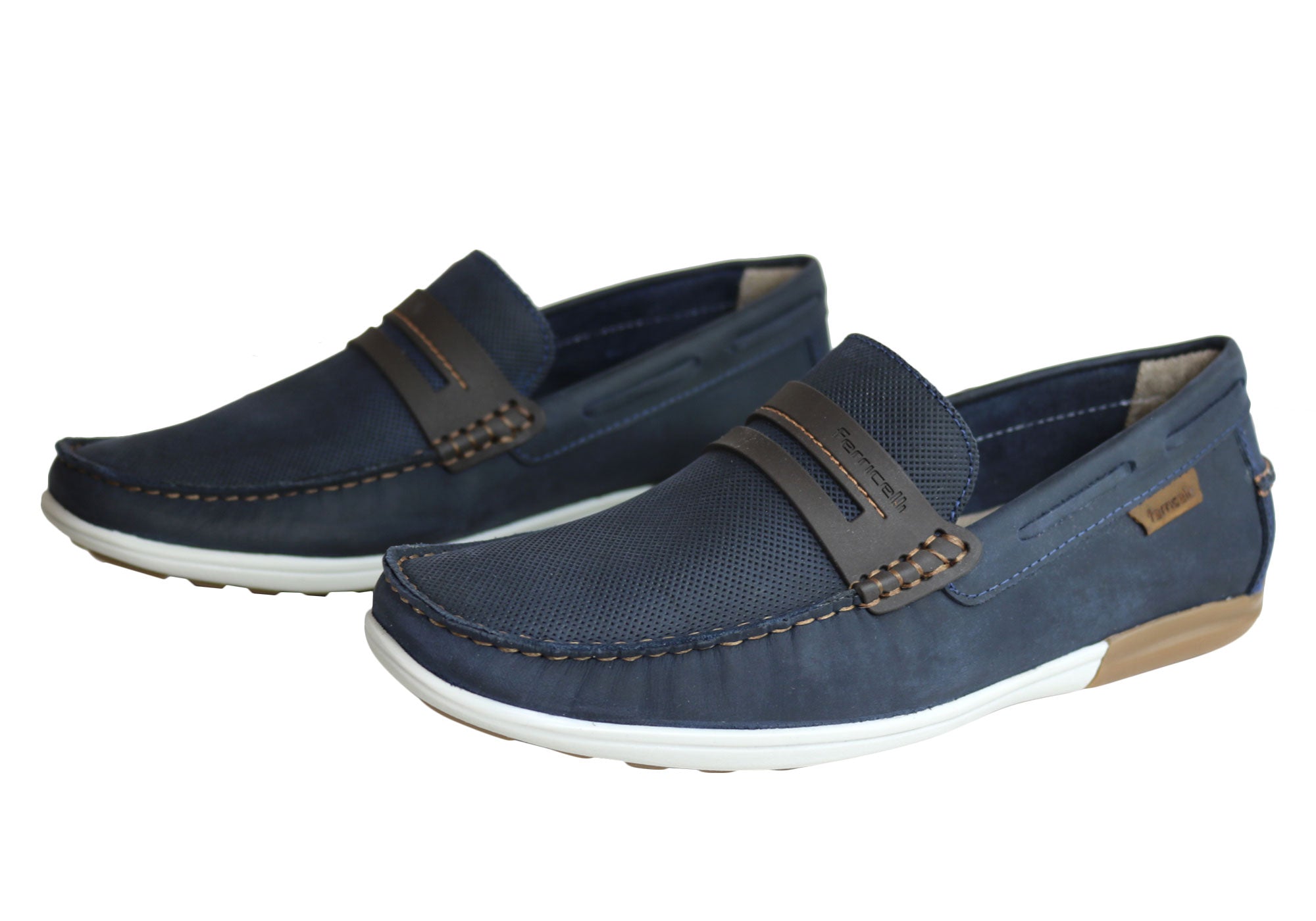 Ferricelli Mitchell Men's Genuine Leather Casual Loafers - Handcrafted in Brazil - Comfortable Slip-On Shoes for Work, Travel & Everyday Wear