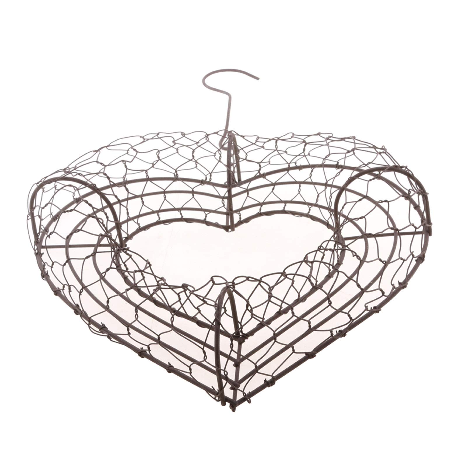 Rustic Iron Wire Wreath Frame Hanging Planter - Succulent Flower Pot Holder for Indoor/Outdoor Plants (Plants Not Included) | Perfect for Home Garden, Balcony Decor & Wedding Centerpieces (Color: 3)