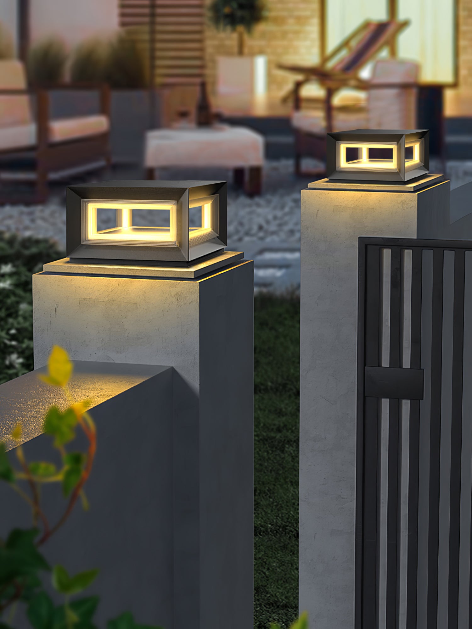 Solar Powered LED Light Cube Outdoor Post Light - Waterproof & Durable for Garden, Pathway, and Patio Lighting
