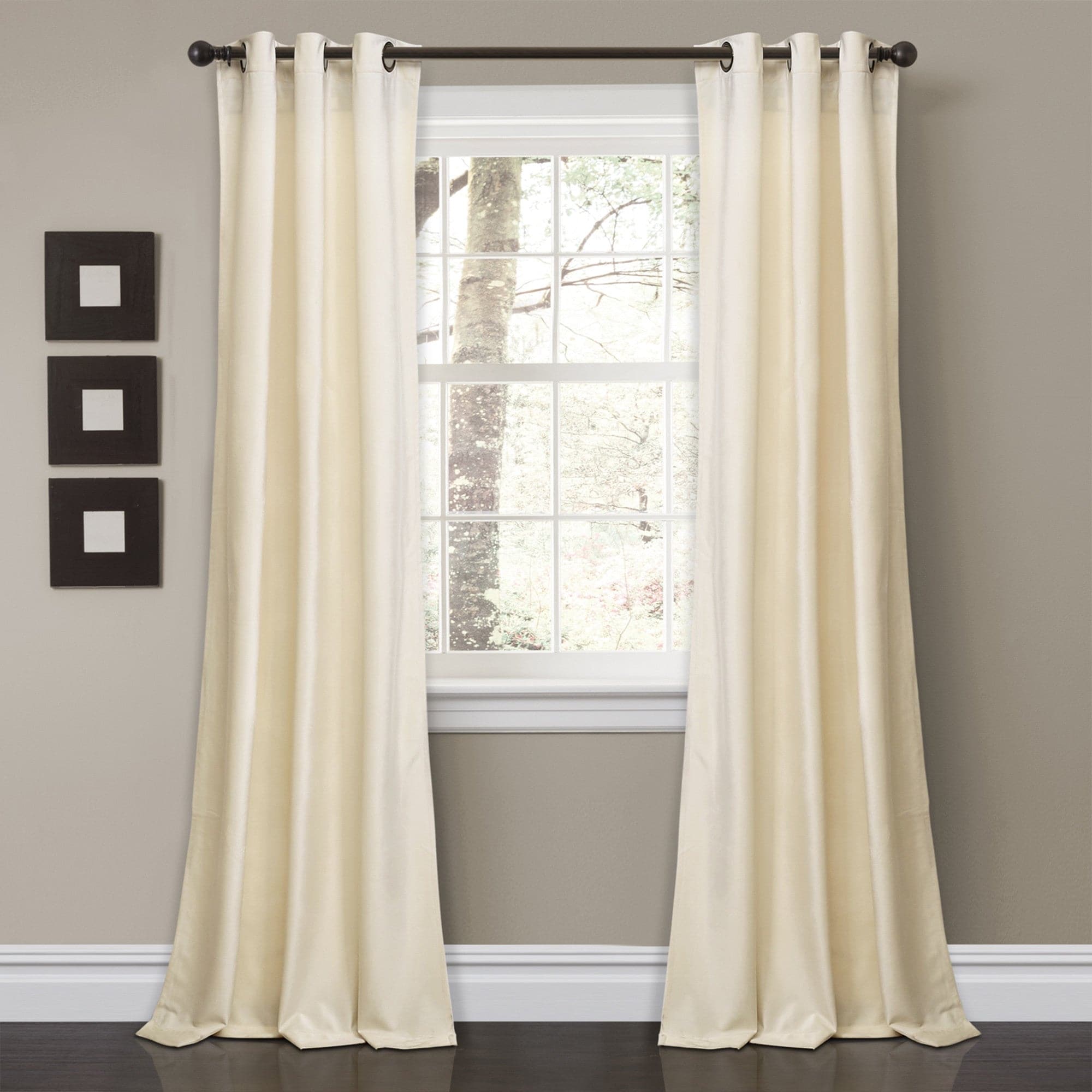 Prima Velvet Solid Grommet Light Filtering Window Curtain Panel Set - Blackout Drapes for Living Room & Bedroom - Elegant Home Decor for Light Control & Privacy