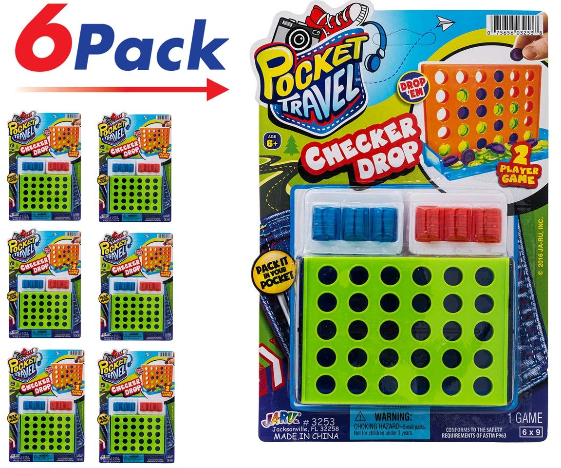 JA-RU Portable Tic Tac Toe Classic Mini Board Game Set (6 Pack) - Pocket Size Travel Toys for Kids, Perfect for Car & Airplane Activities, Bulk Party Favors, Stocking Stuffers - Fun Indoor & Outdoor Family Game - 3253-6p