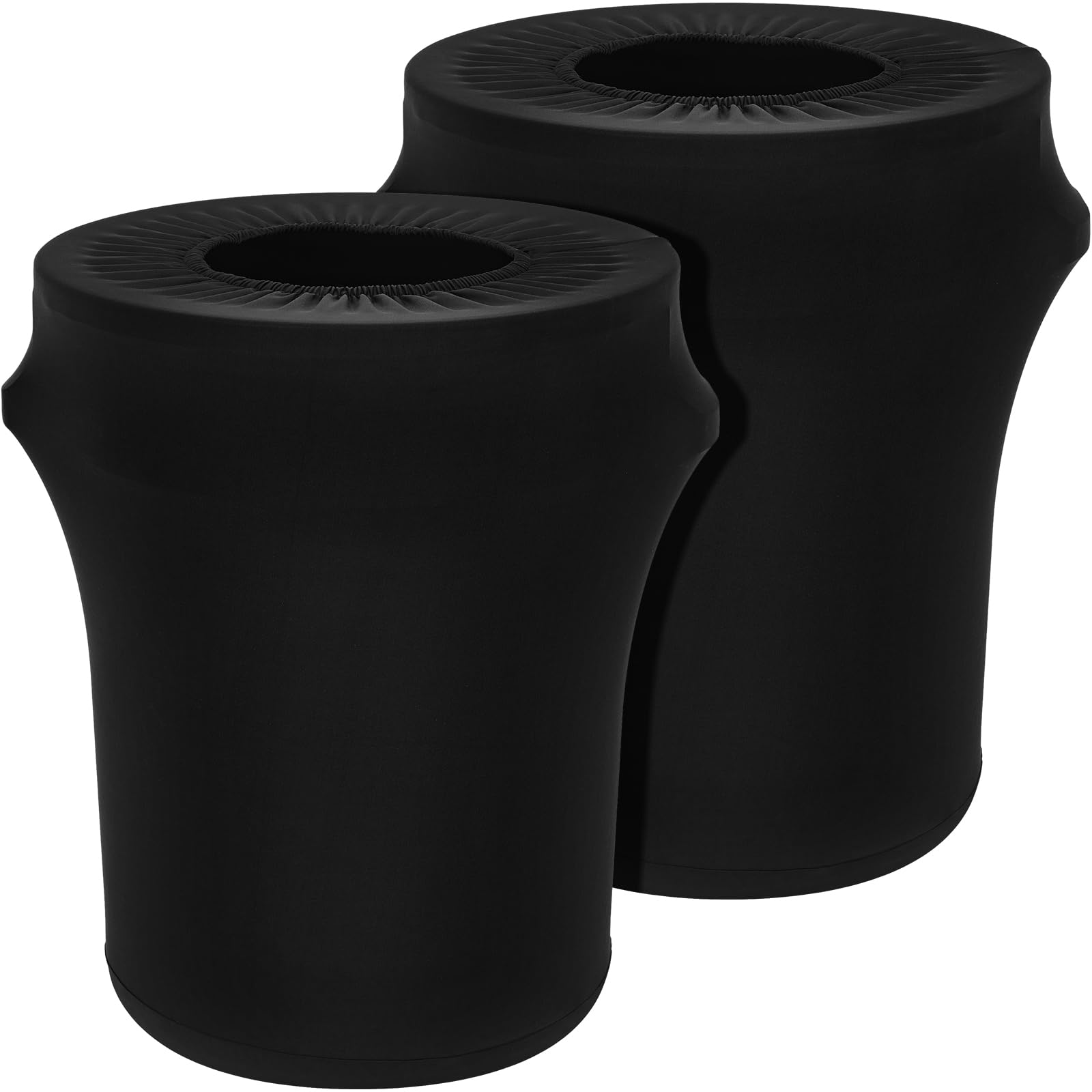 Tanlade 32 Gallon Stretch Trash Can Cover - Elastic Spandex Garbage Bin Liner for Indoor/Outdoor Use - Fits Round Waste Containers (Black, 2 Pack) - Perfect for Kitchen, Patio, and Garage Organization