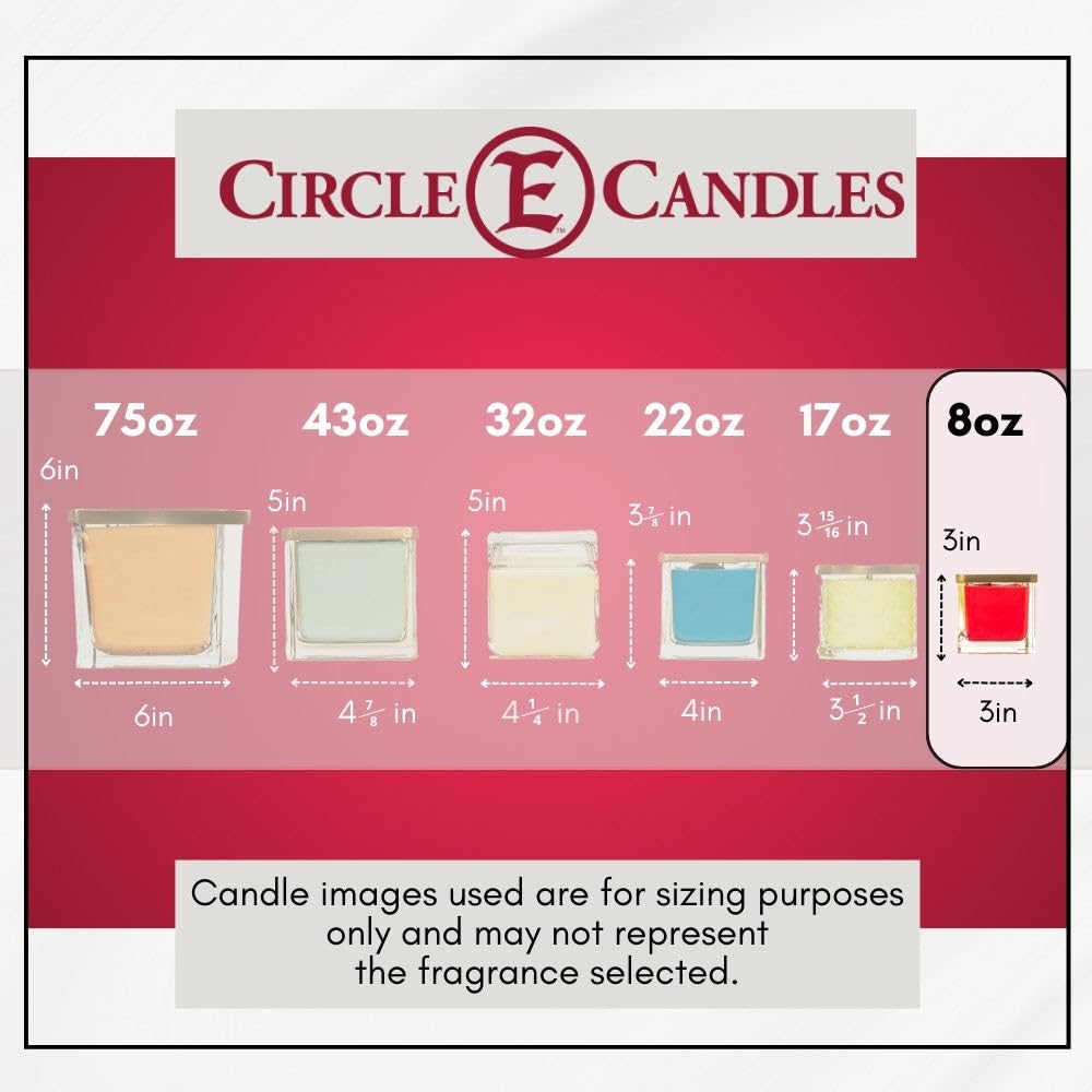 Circle E Candles - Eucalyptus Scented Jar Candle (8oz, 1 Wick) | Small Size for Home Decor, Relaxation & Aromatherapy
