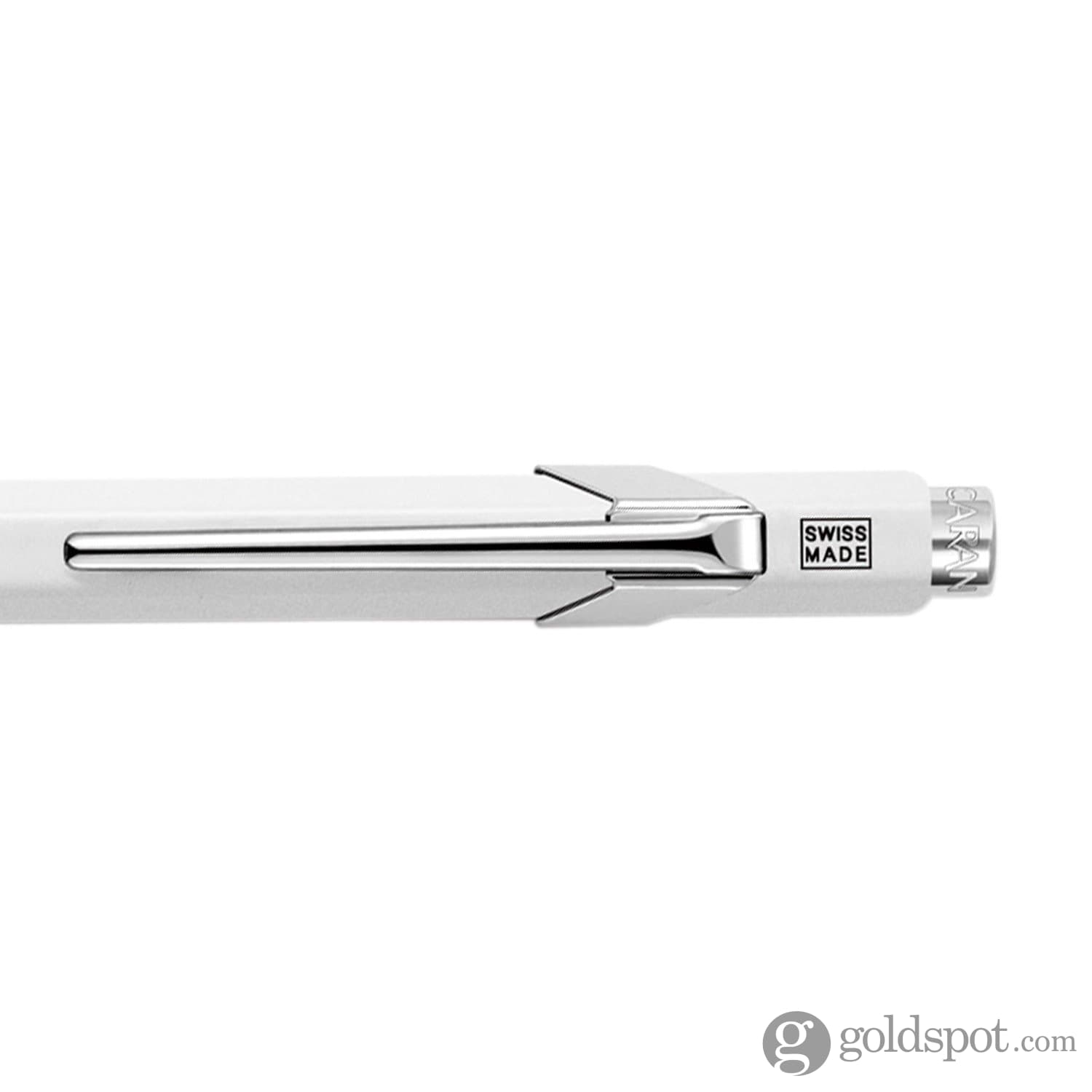 Caran d'Ache 849 Popline White Ballpoint Pen with Holder - Premium Writing Instrument for Office, School & Gift Giving