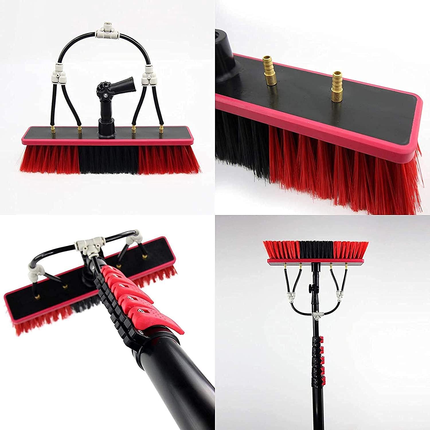 12Ft-36Ft Telescopic Solar Panel Cleaning Brush with Pole - Extendable Water Fed Cleaning Tool for Trucks, Windows, Glass Walls & Photovoltaic Panels - 36FT/10.8M Long Reach - Perfect for Home, RV & Commercial Solar Maintenance