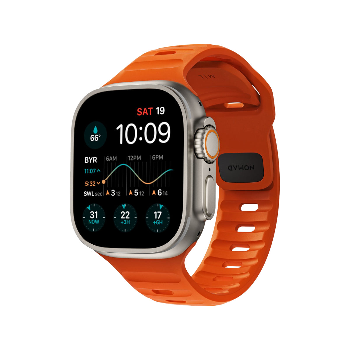 Nomad Sport Band for Apple Watch 45mm / 49mm - Ultra Orange | Durable & Comfortable Fitness & Everyday Wear Accessory