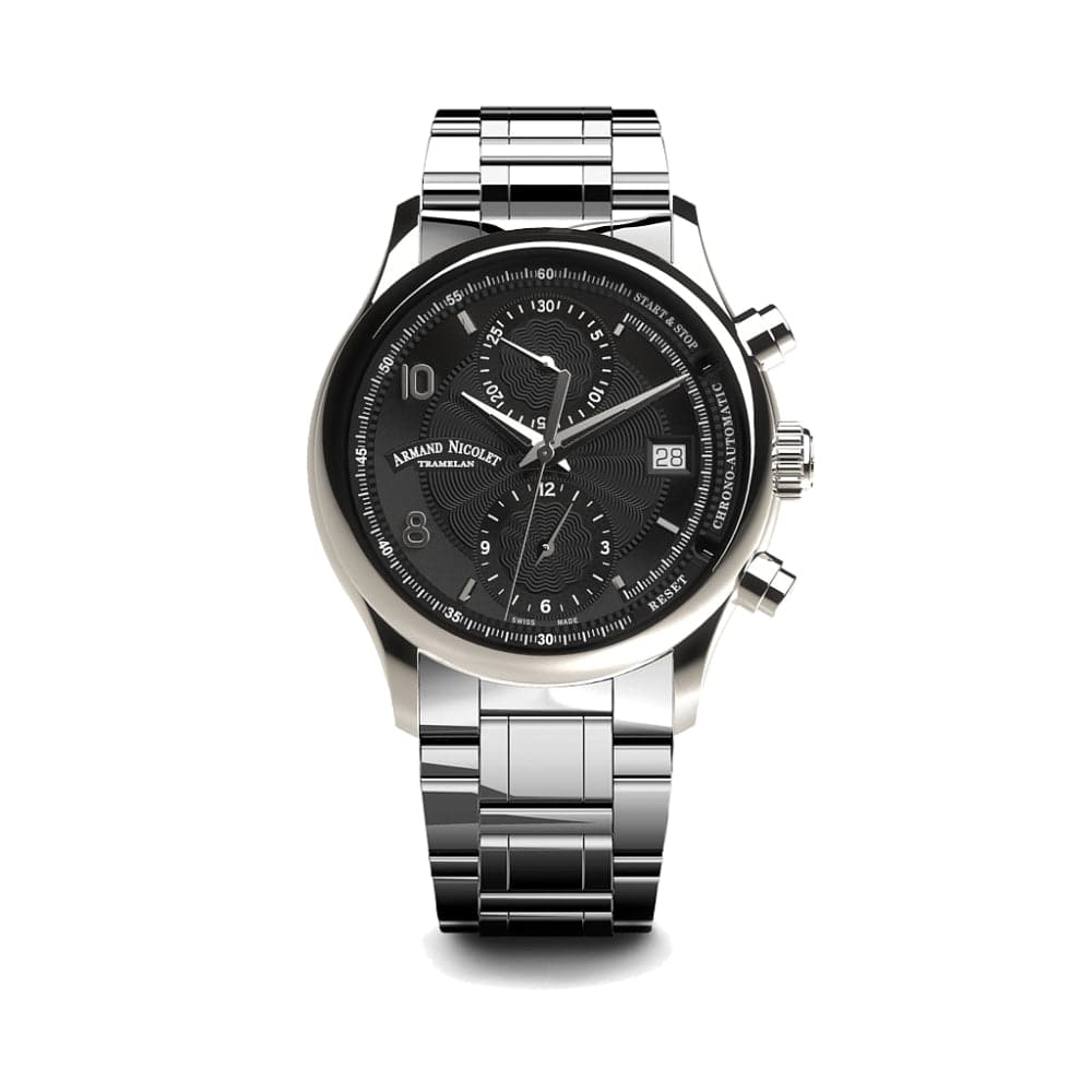 ARMAND NICOLET A844AAA NR M9742 Men's Luxury Automatic Watch with Black Leather Strap - Perfect for Business, Formal Events & Everyday Wear
