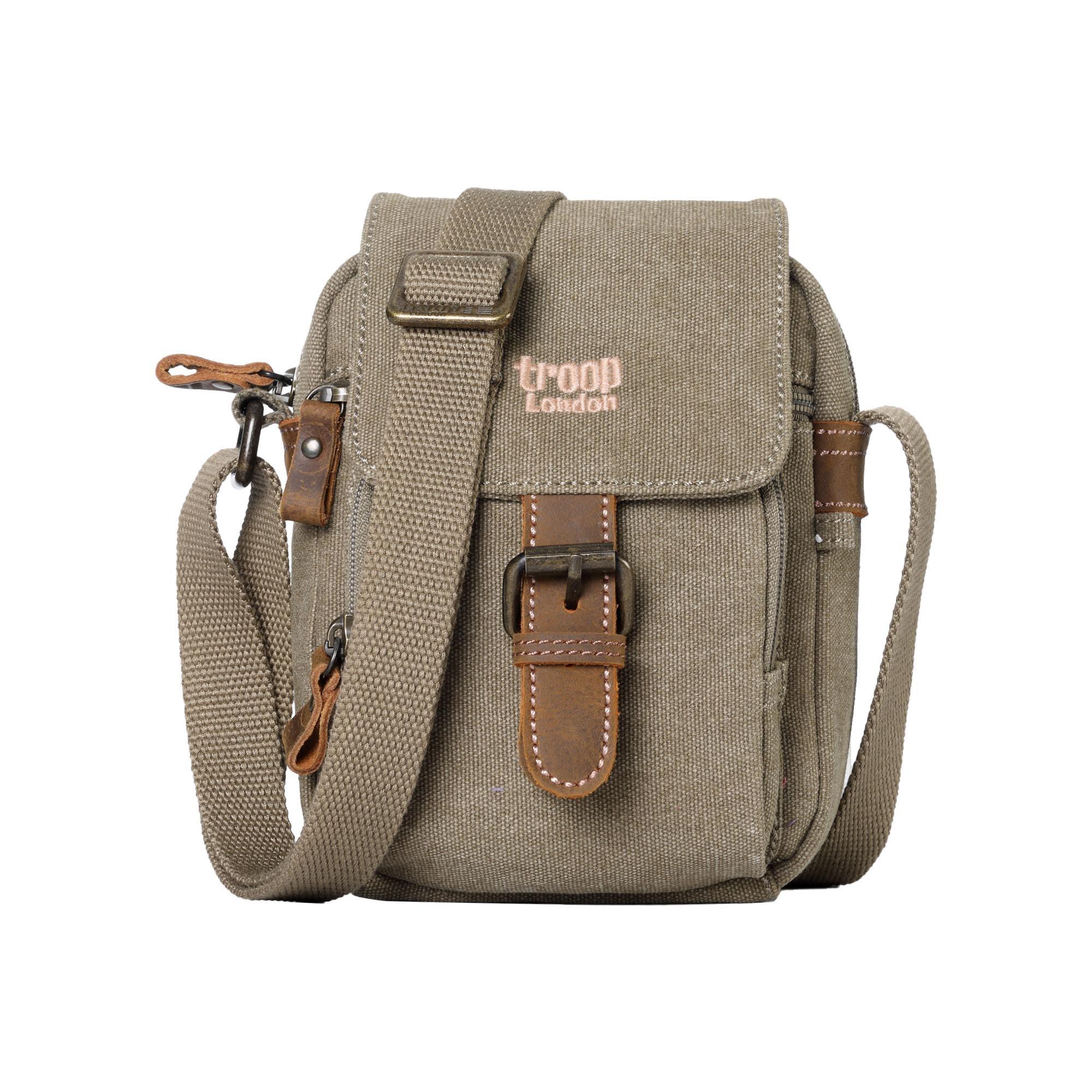 TRP0213 Troop London Classic Canvas Crossbody Bag for Men & Women - Stylish & Durable Everyday Shoulder Bag for Work, Travel & Casual Outings