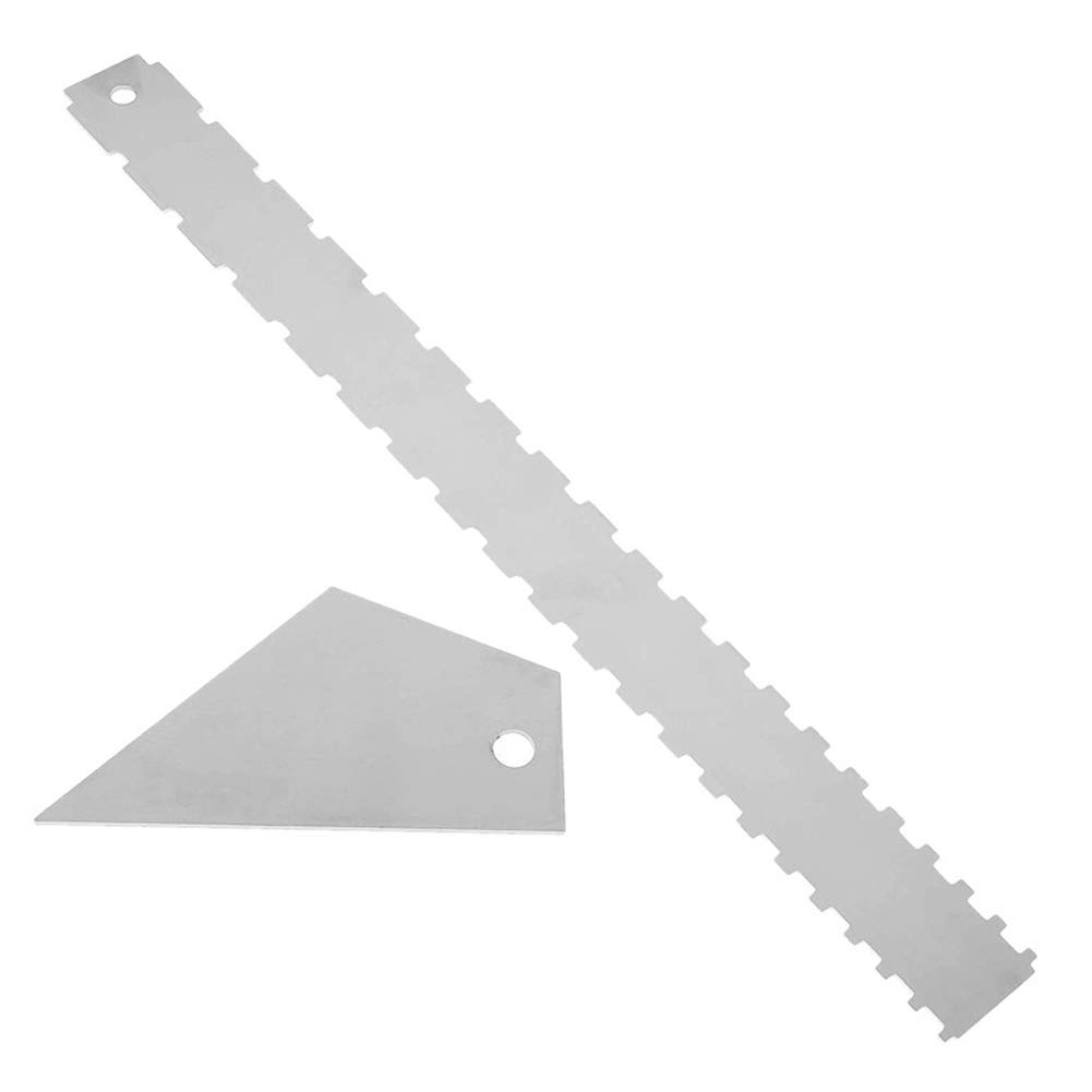 Professional Guitar Neck Notched Straight Edge Fret Rocker & String Height Gauge - Precision Luthier Tool for Fretboard Leveling & Setup (Silver) - Perfect for Guitar Maintenance, Repair & DIY Adjustments
