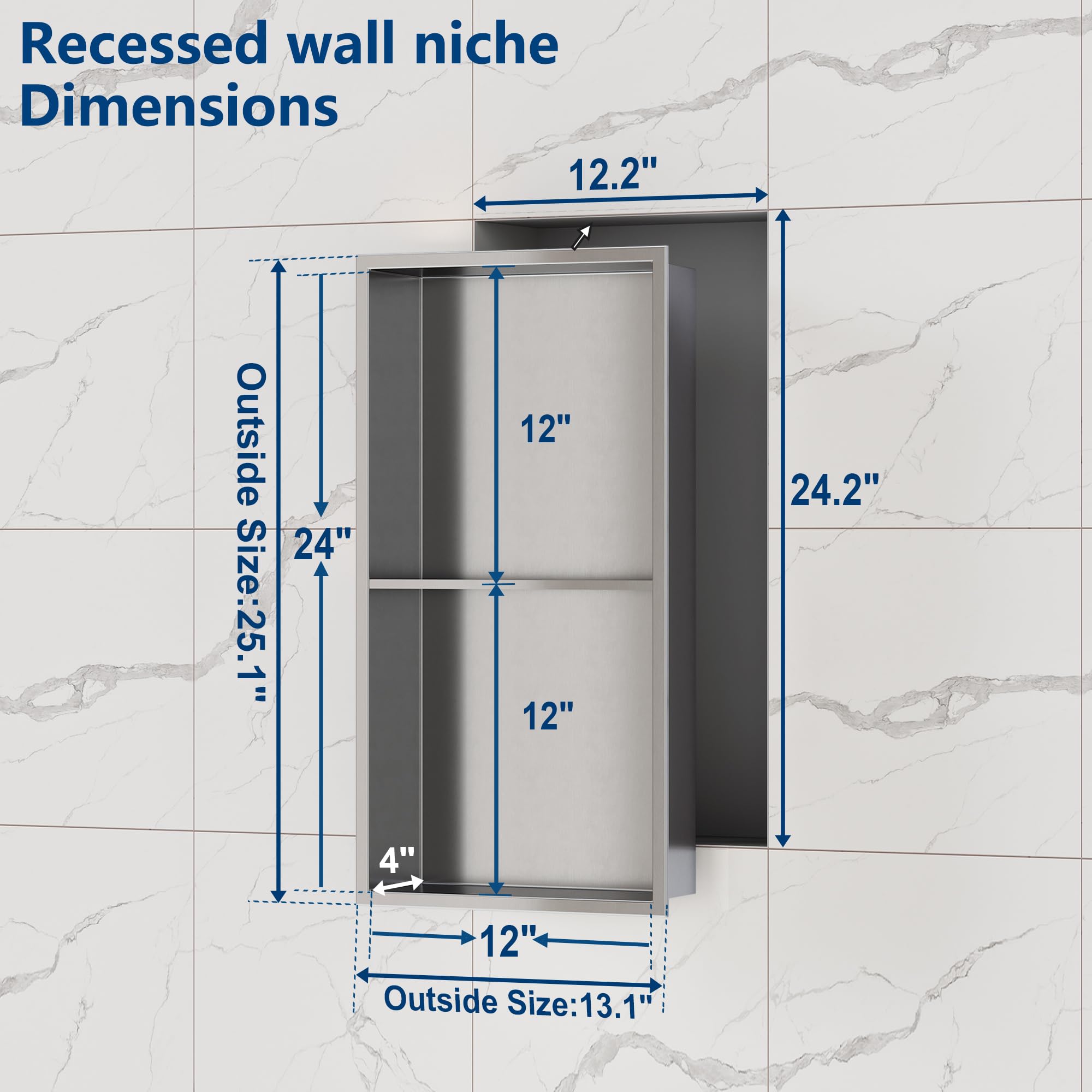 Neodrain No Tile Shower Niche - 13.1
