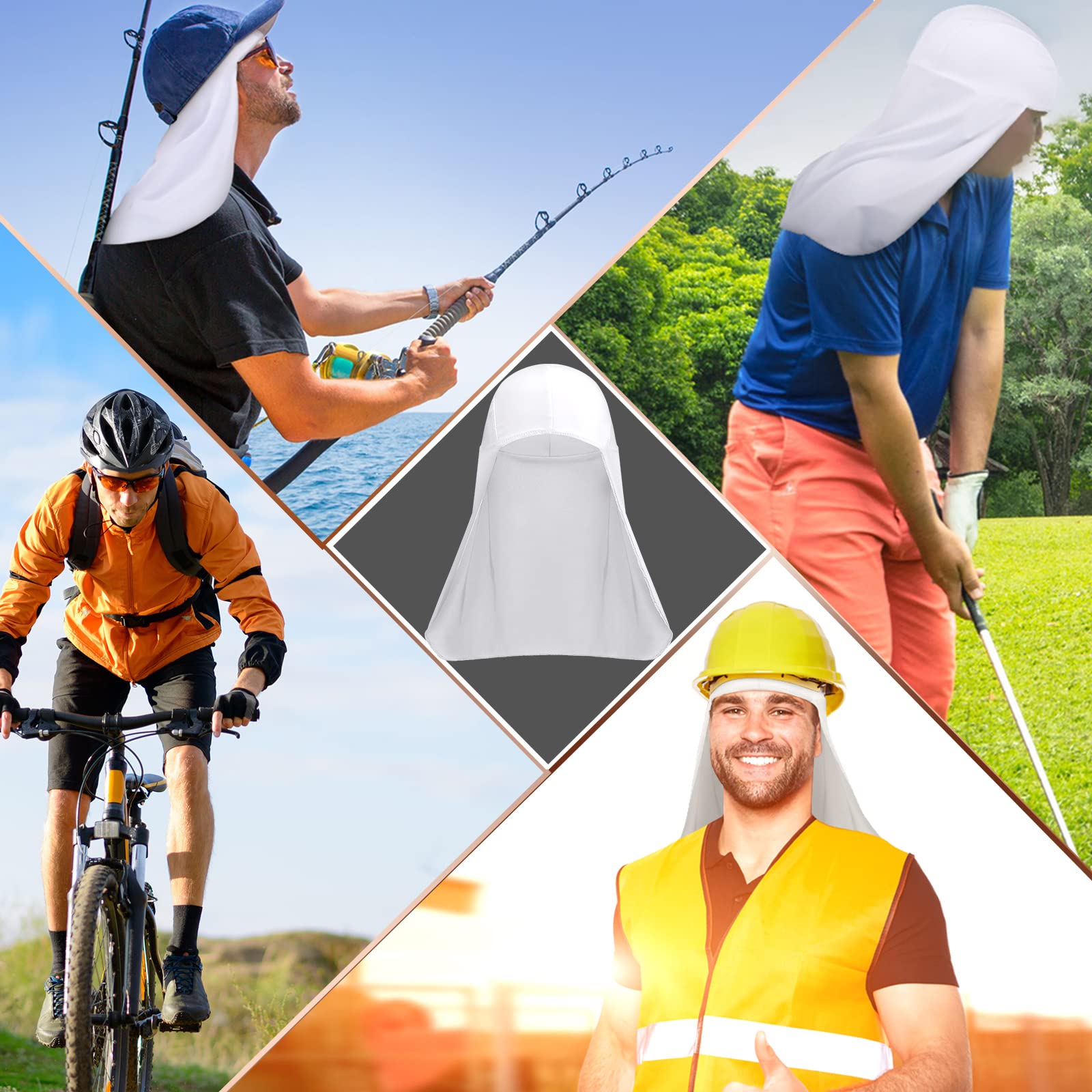 Sintege 6-Pack Cooling Hard Hat Sun Shade Skull Cap & Neck Protector - UV Protection, Quick Dry, Breathable for Men & Women - Perfect for Construction, Hiking, Fishing & Outdoor Work