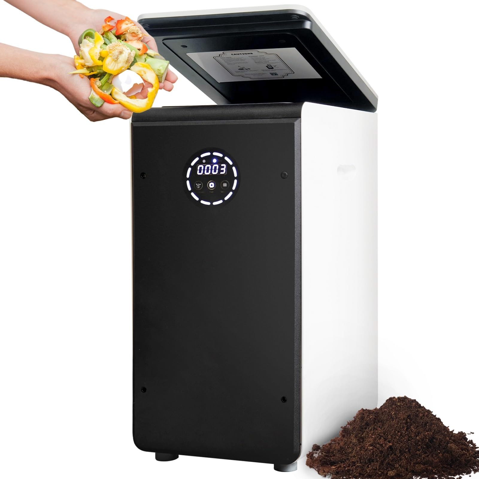 GEME Electric Kitchen Composter - 19L Smart Food Waste Composter Machine, Converts Food Scraps to Organic Compost Fast, No Dehydration Needed | Perfect for Eco-Friendly Homes, Small Gardens & Sustainable Living