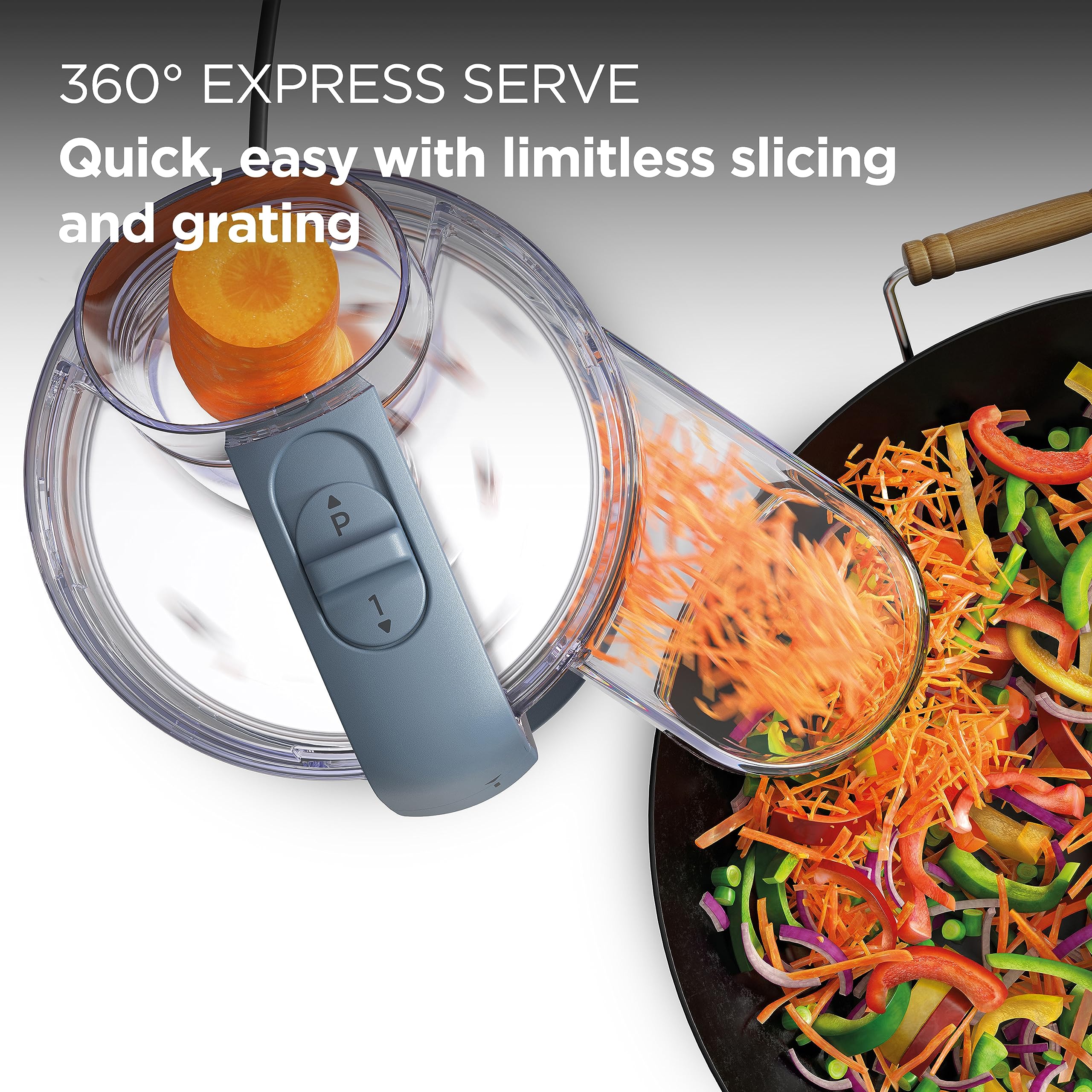 Kenwood MultiPro Go FDP22.130GY 650W Food Processor with 1.3L Bowl - Perfect for Chopping, Slicing, Grating & Dough Kneading - Includes Knife Blade & 4mm Slicing Disk - Ideal for Meal Prep, Baking & Quick Kitchen Tasks (Grey)