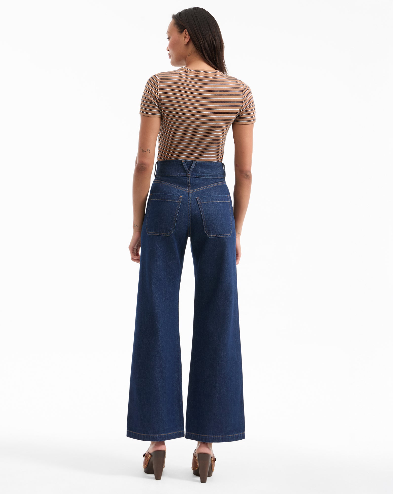 Taylor Patch Pocket Wide Leg Jean - High Waist Stretch Denim Pants for Women | Casual & Comfortable Everyday Wear | Perfect for Office, Travel & Weekend Outfits