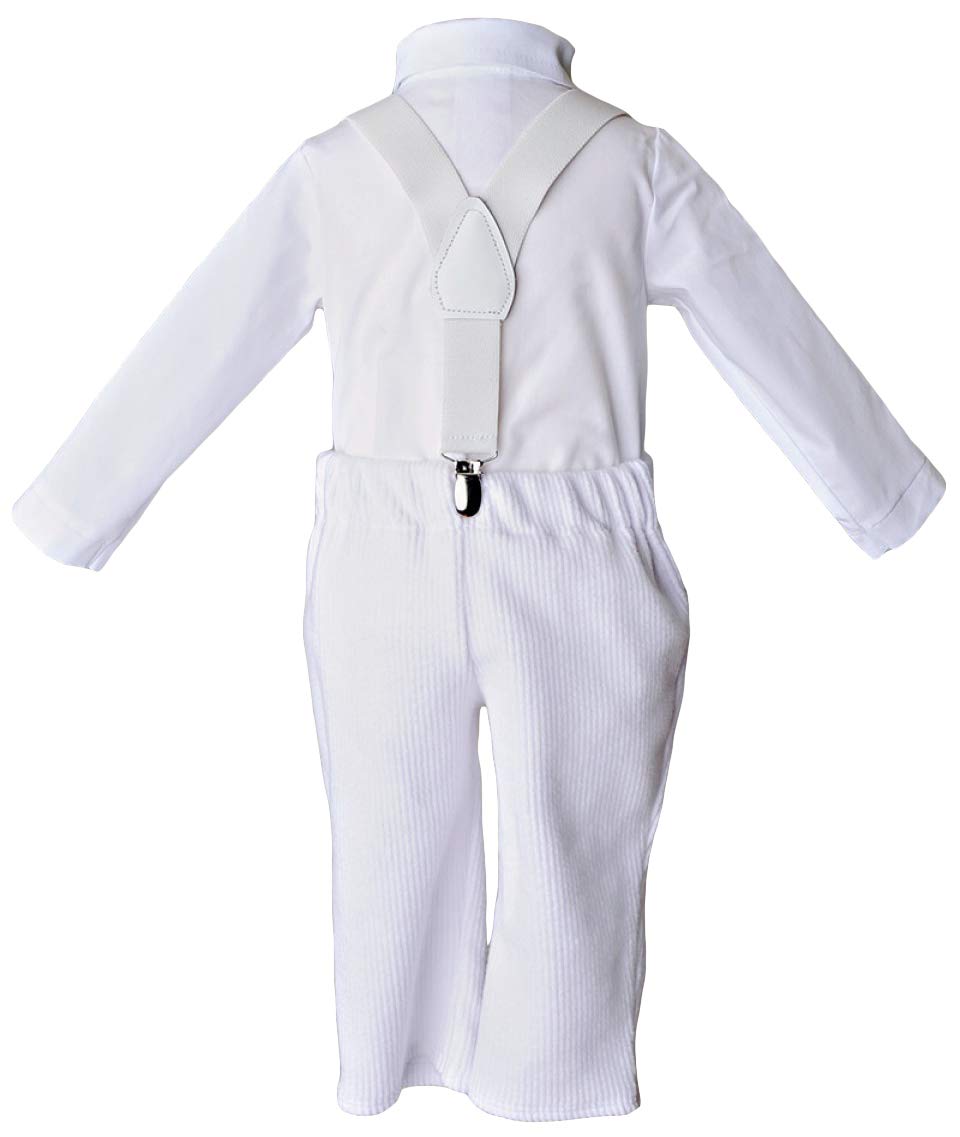 Baby Boys Christening Outfit 4-Piece Set with Suspenders - Perfect for Baptism, First Communion & Special Occasions