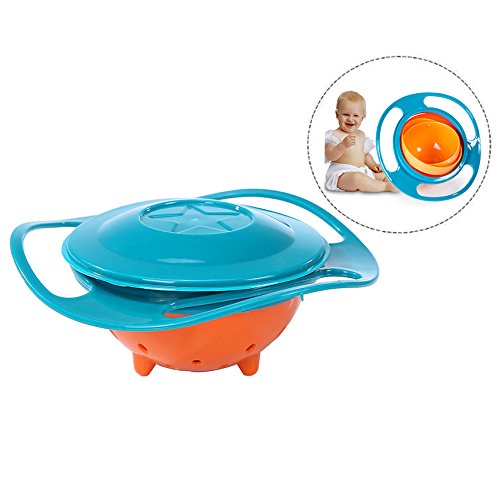 Itian Baby 360° Rotating Spill-Proof Bowl with Suction Base - Fun & Safe Feeding Dish for Toddlers, Kids & Infants - Perfect for High Chair, Travel & Mess-Free Mealtime (Blue)