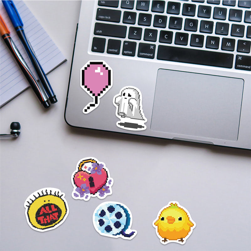 Pixel Art Sticker Pack - 100+ Unique Cute Cartoon Decals for Laptops, Phones & Journals - Perfect for DIY Crafts, Scrapbooking & Gift Wrapping
