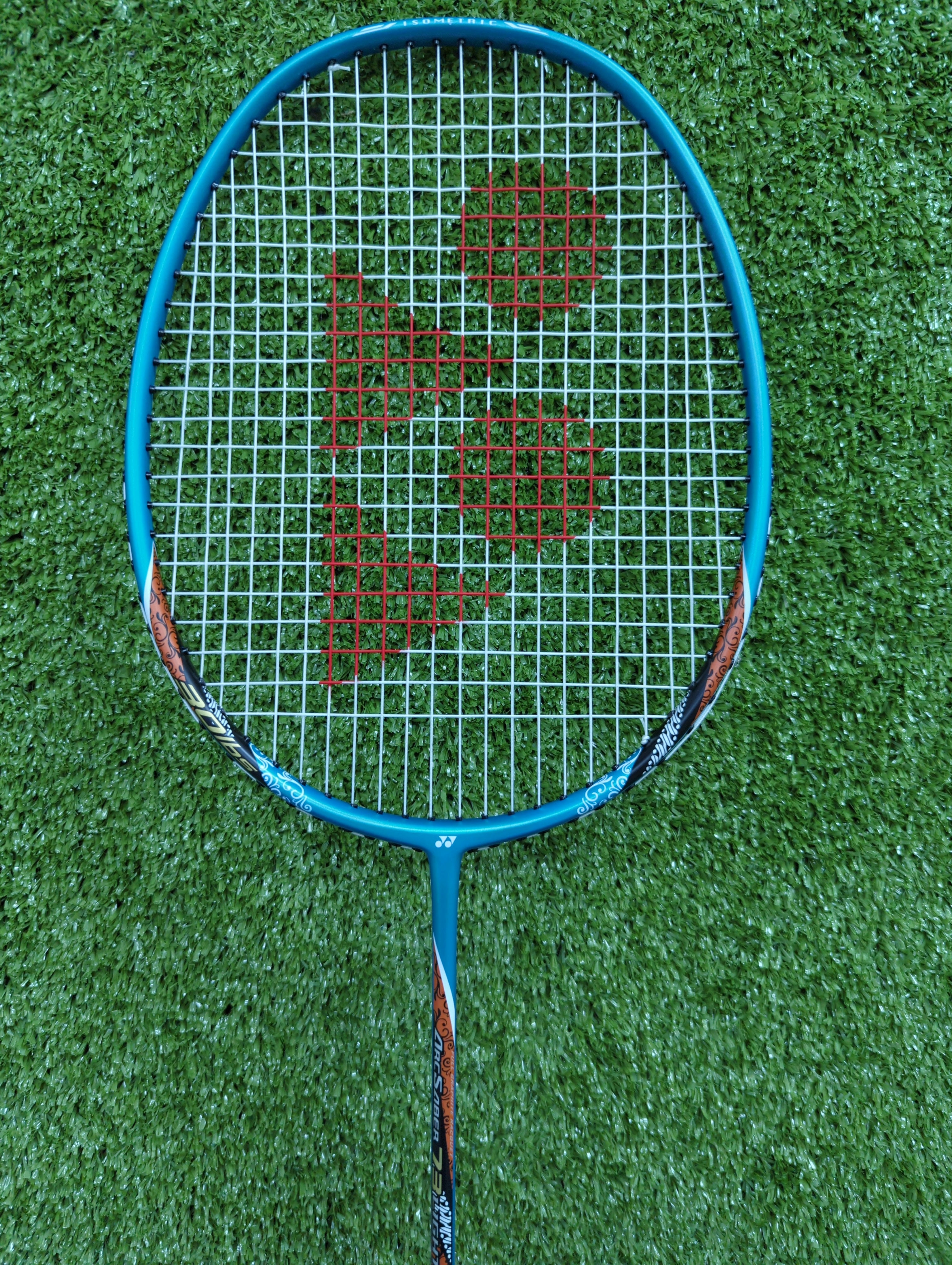 Yonex Arcsaber 73 Lightweight Badminton Racket - Prestrung with Aqua Blue Strings | Professional Tournament Grade Shuttlecock Racquet | Perfect for Indoor/Outdoor Play & Competitive Matches