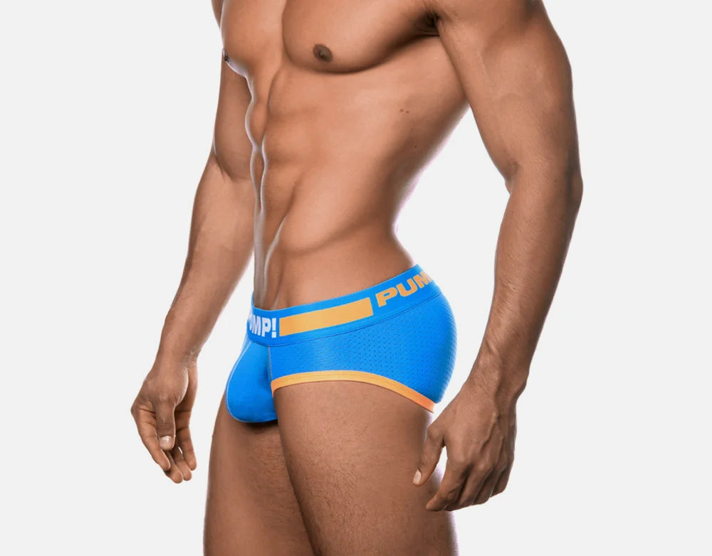 PUMP! Cruise Mesh Brief Blue - Comfortable & Breathable Men's Underwear for Active Lifestyles | Perfect for Gym, Running, Travel & Everyday Wear