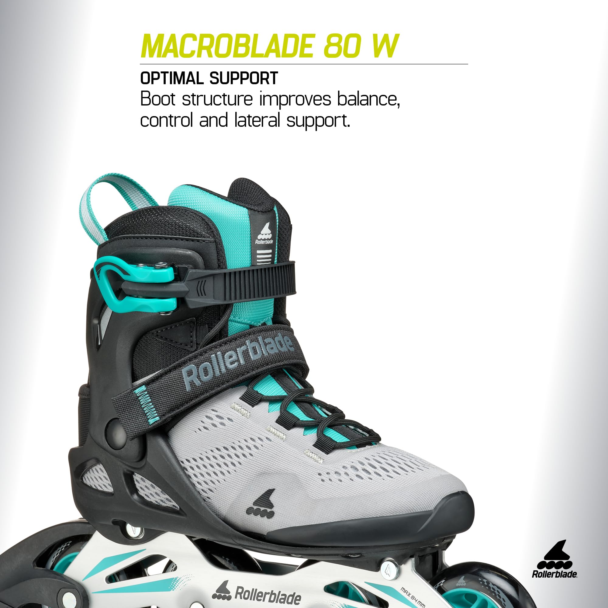 Rollerblade Macroblade 80 Women's Adult Fitness Inline Skates - High Performance Inline Skating for Women - Perfect for Outdoor Exercise, Fitness Training & Recreational Skating