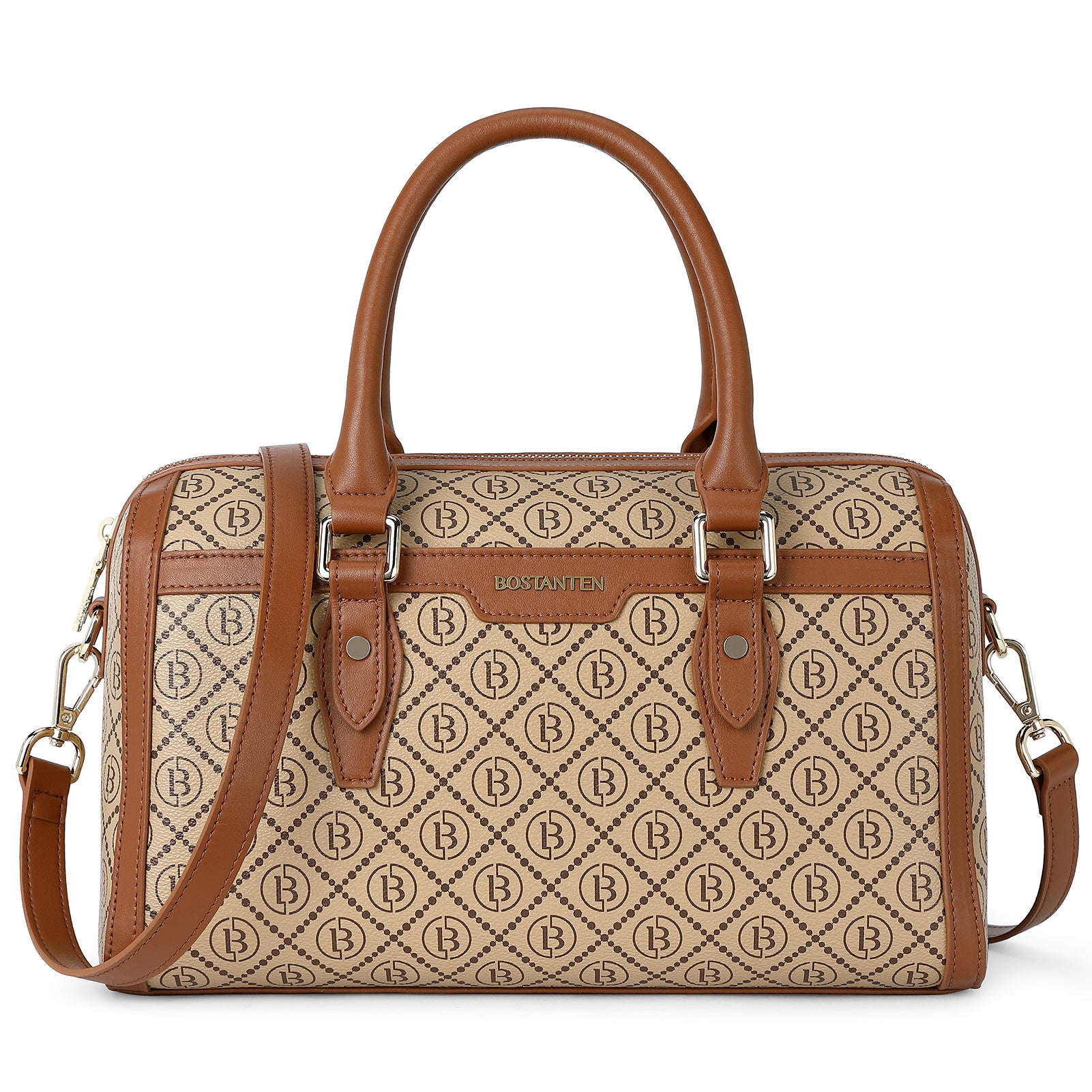 BOSTANTEN Women's Genuine Leather Tote Bag - Designer Top Handle Crossbody Purse for Work, Travel & Everyday Use