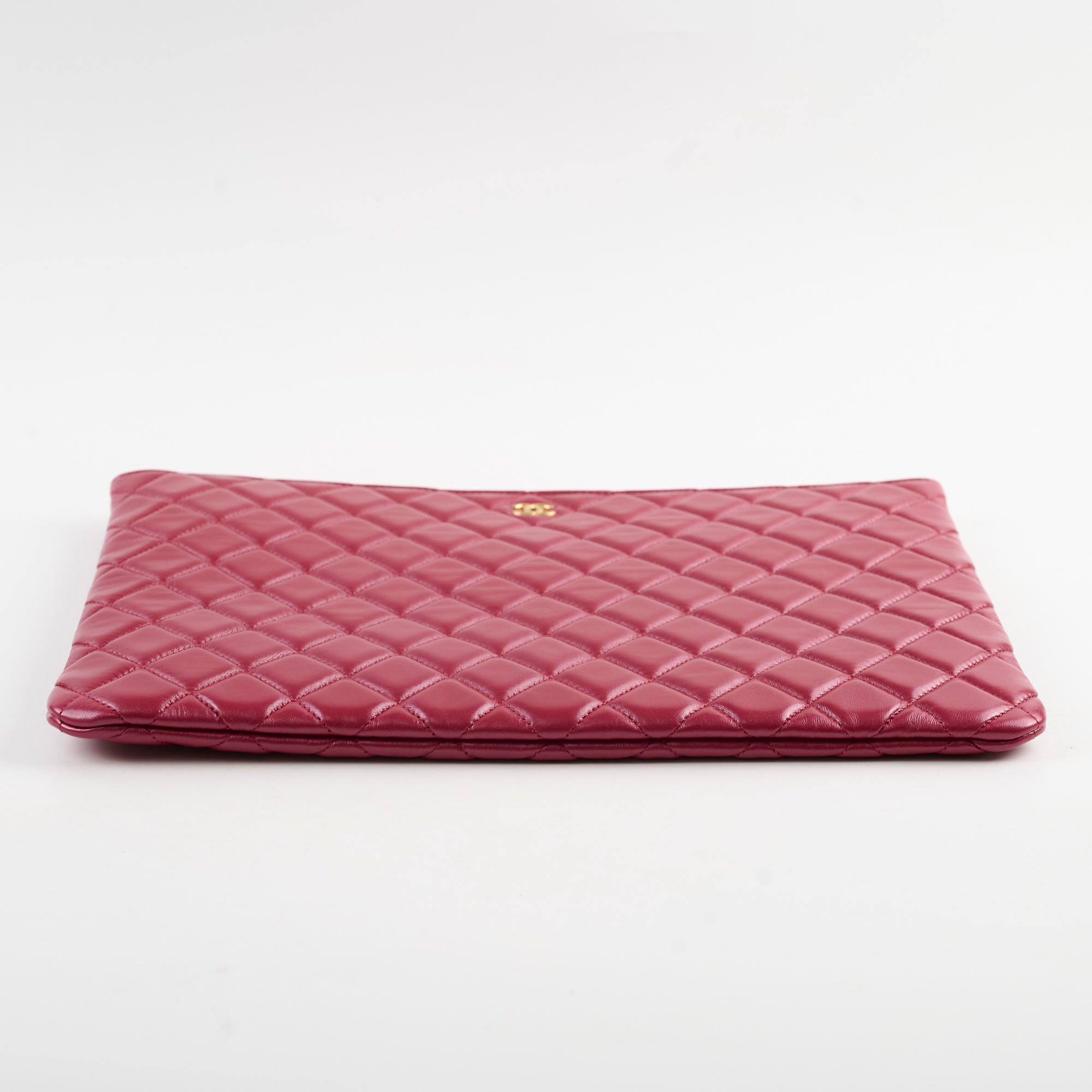 Chanel Red Lambskin O Case Clutch Bag - Luxury Designer Crossbody Wallet for Women | Perfect for Evening Parties, Date Nights & Special Occasions