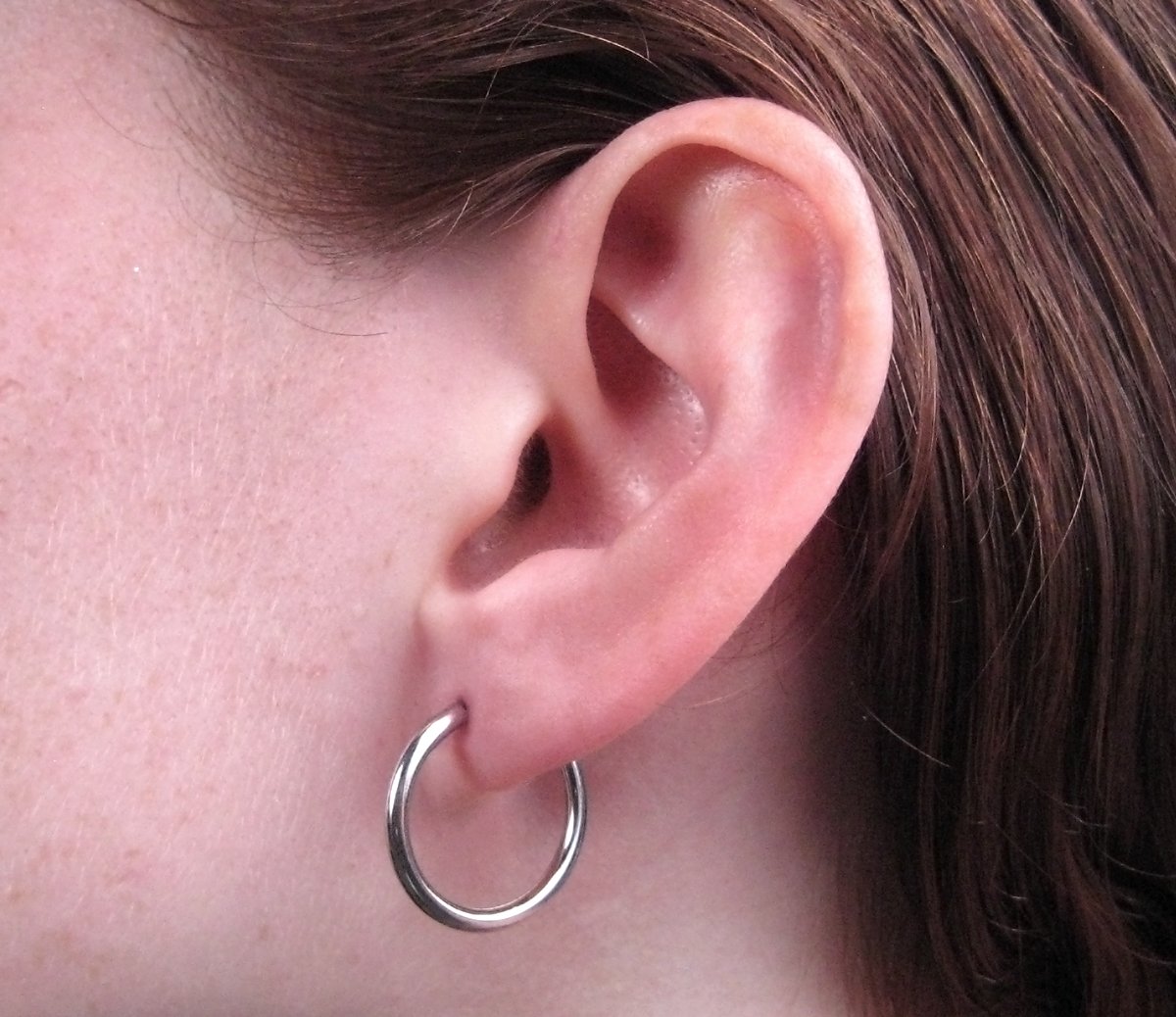 14K White Gold Continuous Endless Hoop Earrings - 2mm Tube Width - Dainty Minimalist Jewelry for Women - Perfect for Everyday Wear, Office & Special Occasions