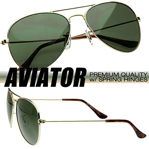 ZeroUV Mirrored Aviator Sunglasses - Silver Metal Frame UV Protection - Perfect for Driving, Beach & Outdoor Activities
