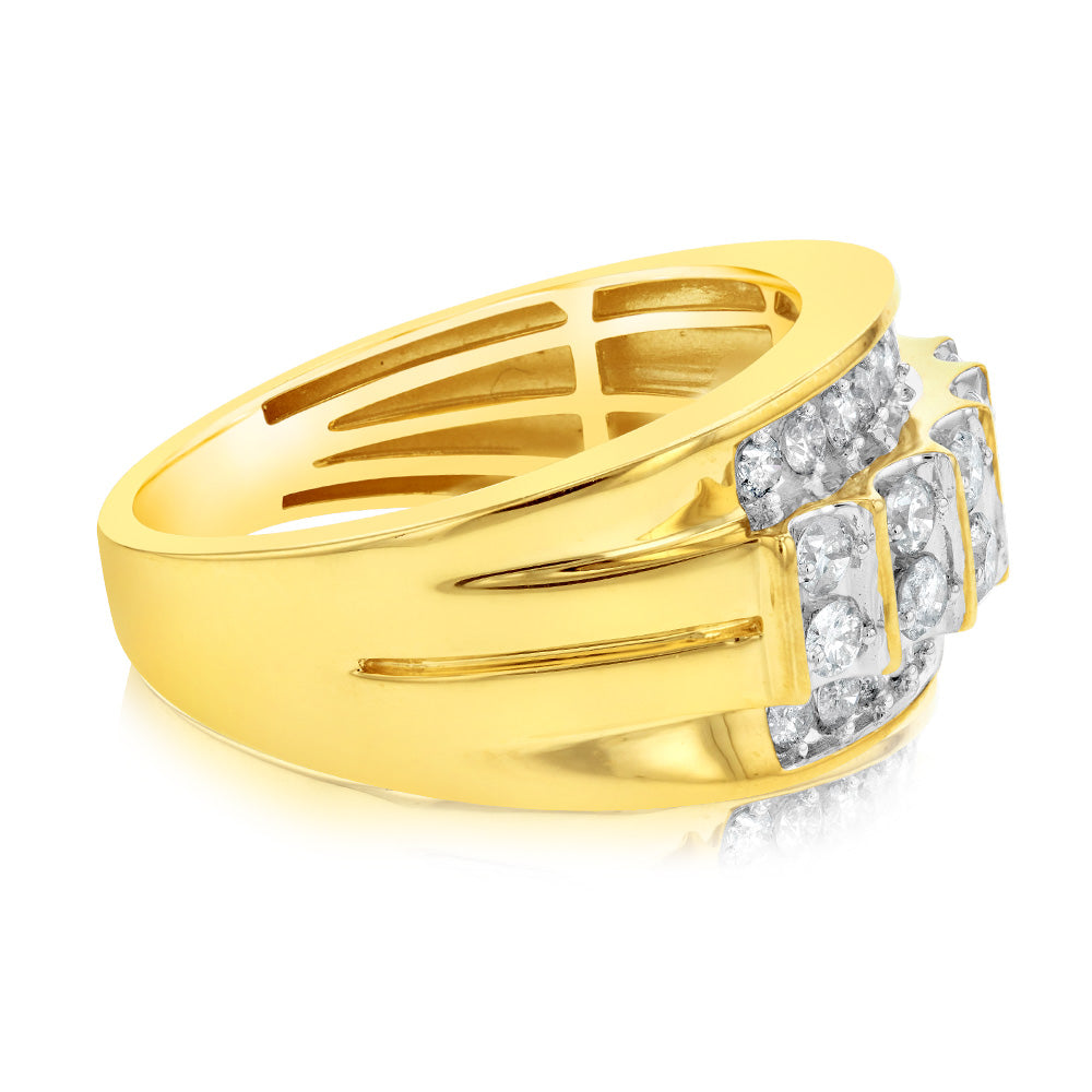 1 Carat Diamond Men's Ring in 10K Yellow Gold - Perfect for Weddings, Anniversaries & Special Occasions